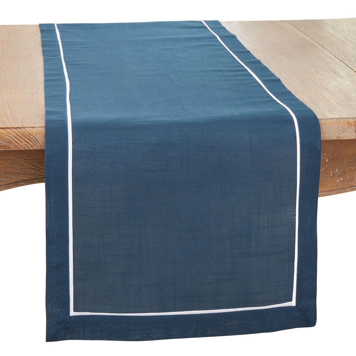 Picture of Saro Lifestyle 13257.NB1670B 16 x 70 in. Classic Border Design Oblong Table Runner, Navy Blue