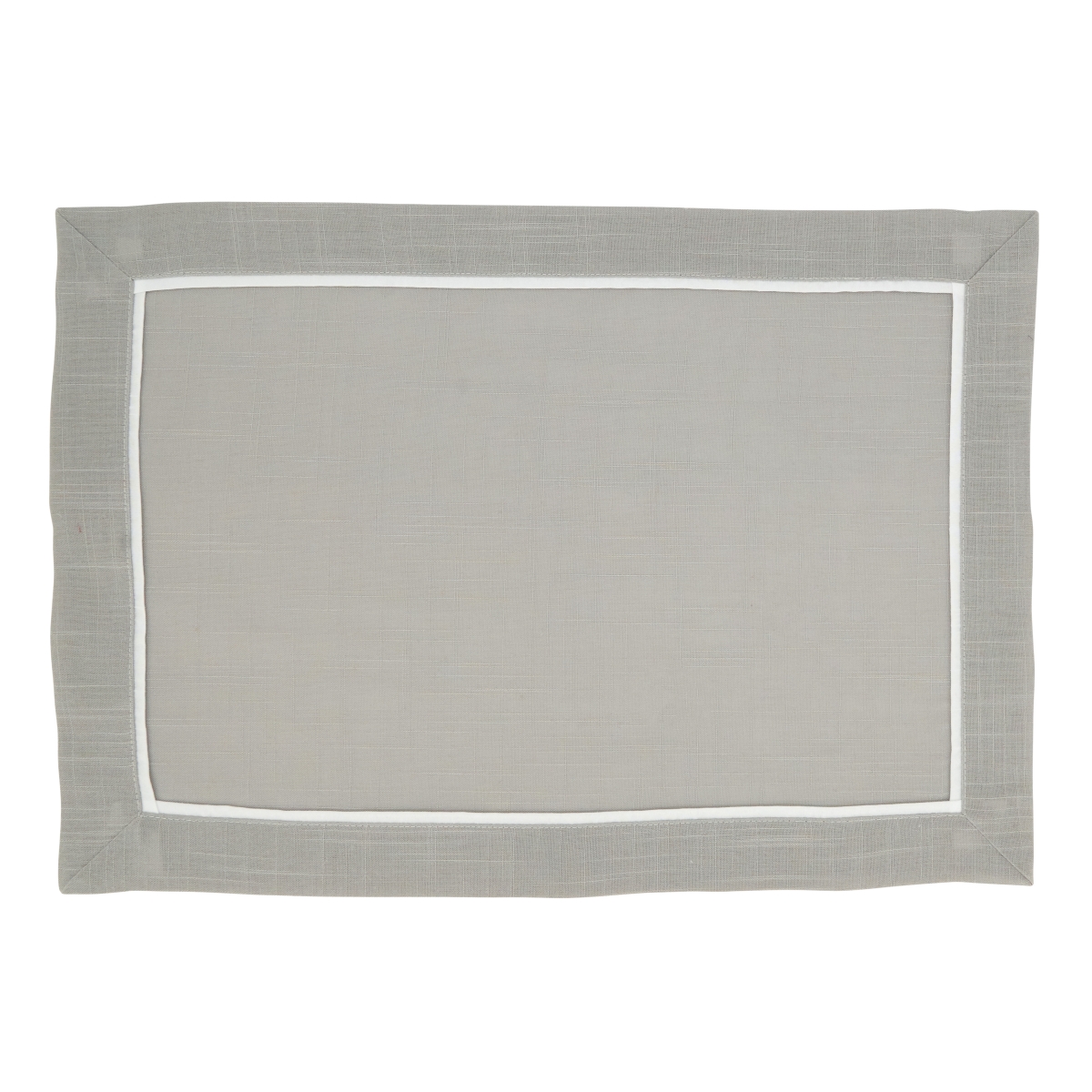 Picture of Saro Lifestyle 13257.GY1319B 13 x 19 in. Classic Border Design Oblong Placemats, Grey - Set of 4