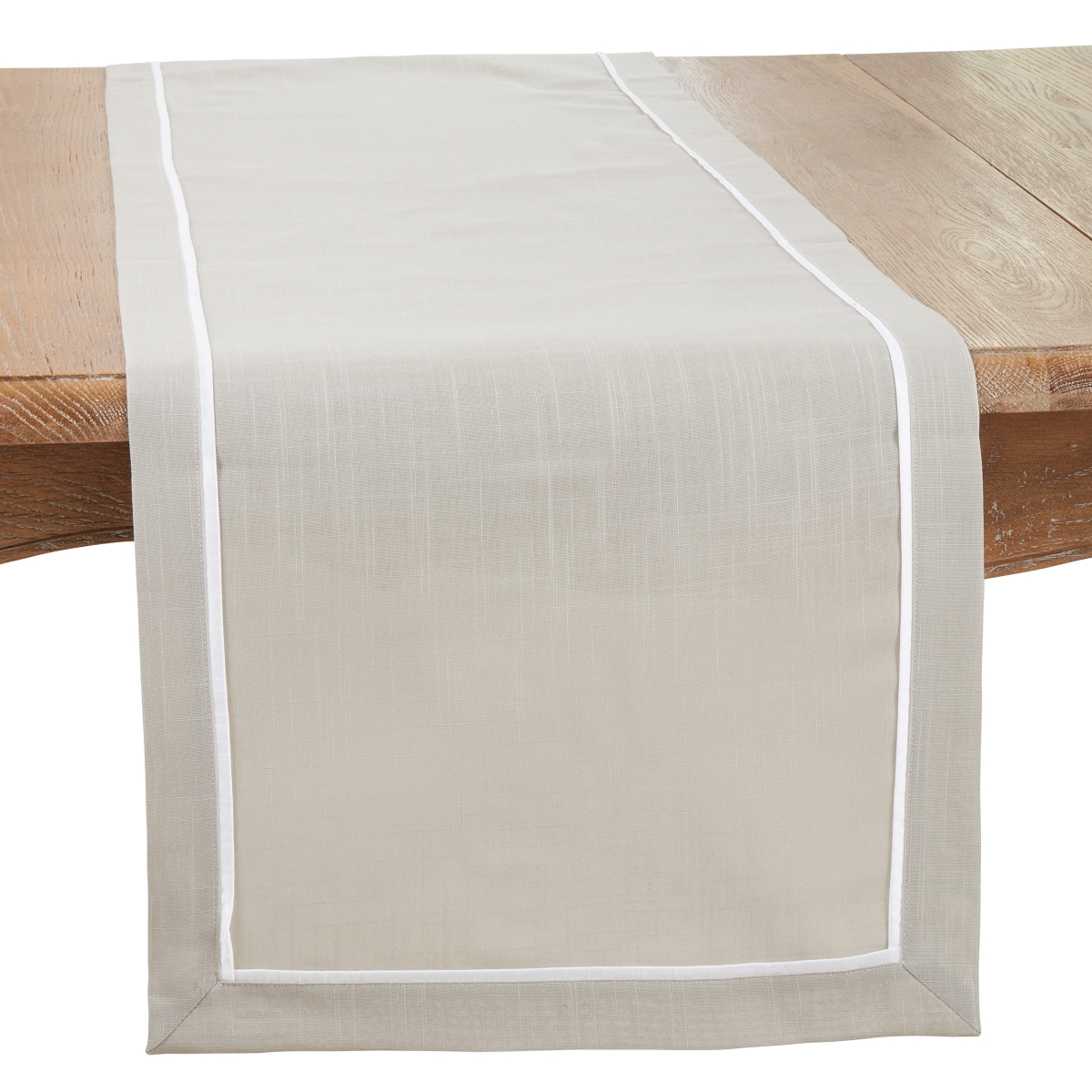 Picture of Saro Lifestyle 13257.GY1670B 16 x 70 in. Classic Border Design Oblong Table Runner, Grey