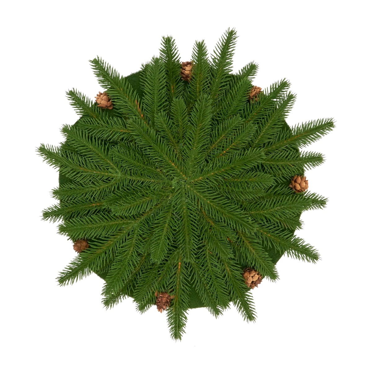 2245.G15R 15 in. Woodland Pinecone Round Placemat, Green - Set of 4
