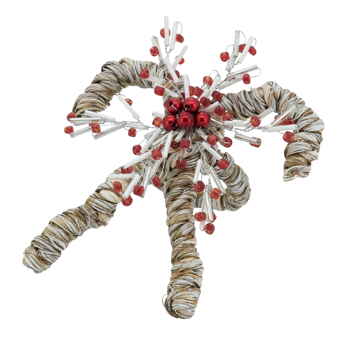 Picture of Saro Lifestyle NR280.RW Holiday Sparkle Candy Cane Napkin Ring, Red & White - Set of 4