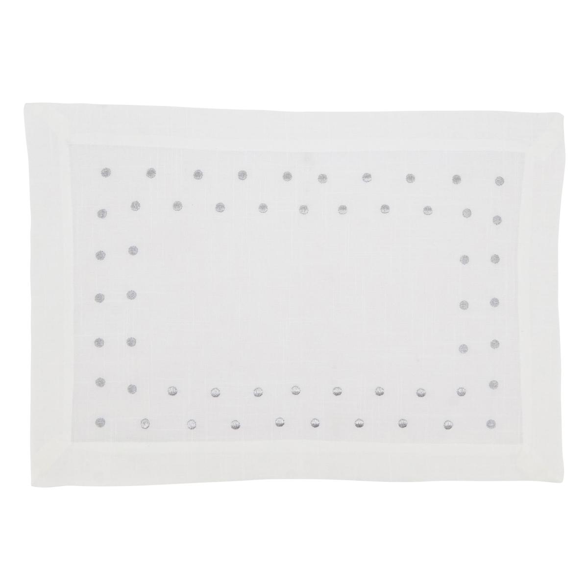 Picture of Saro Lifestyle 3032.S1420B 14 x 20 in. Charming Polka Dot Oblong Placemat with Classic Design, Silver - Set of 4