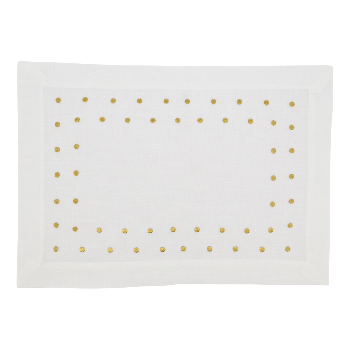 Picture of Saro Lifestyle 3032.GL1420B 14 x 20 in. Charming Polka Dot Oblong Placemat with Classic Design, Gold - Set of 4