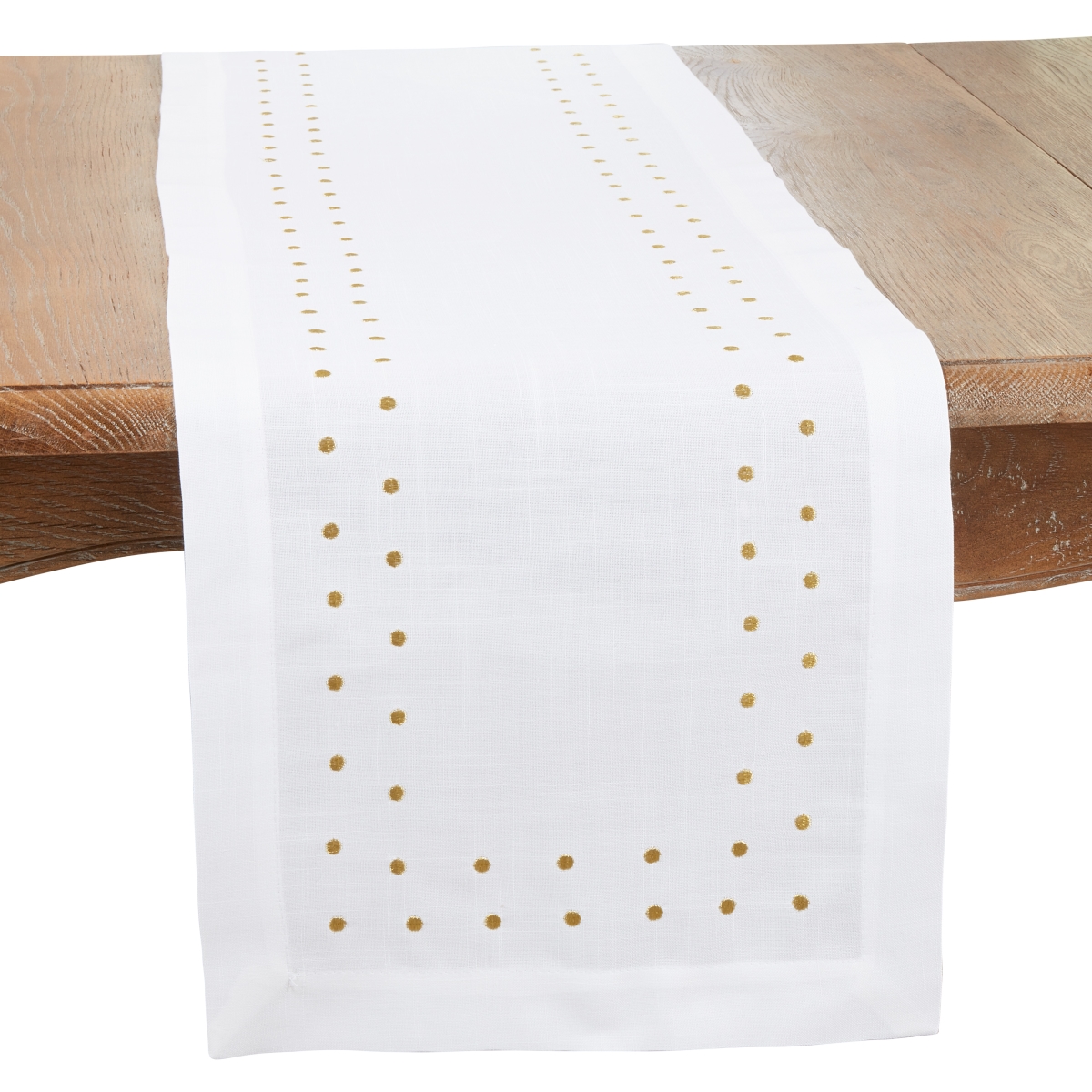 Picture of Saro Lifestyle 3032.GL1672B 16 x 72 in. Charming Polka Dot Oblong Table Runner with Classic Design, Gold