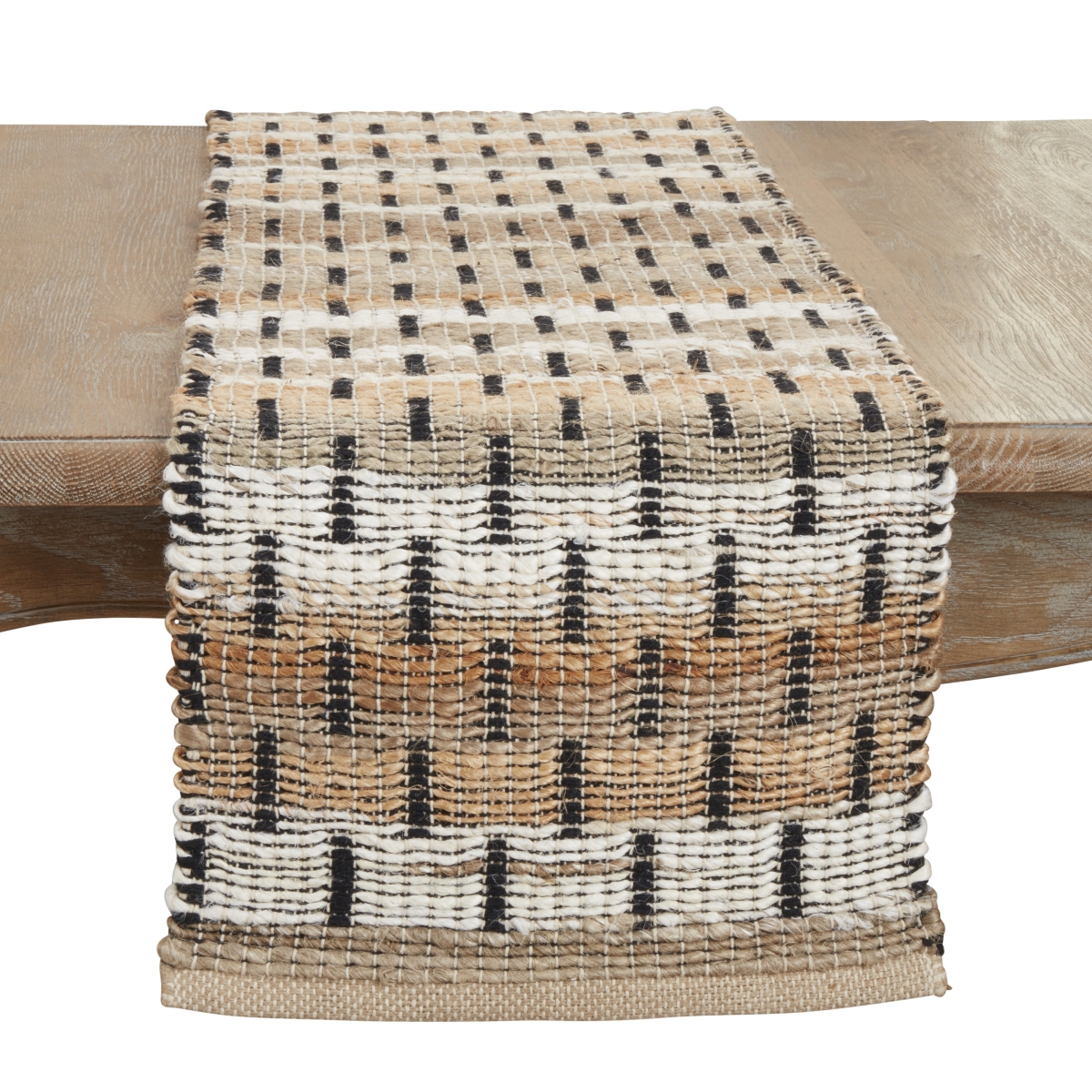 Picture of Saro Lifestyle 2485.N1472B 14 x 72 in. Tailored Stripe Table Runner, Natural