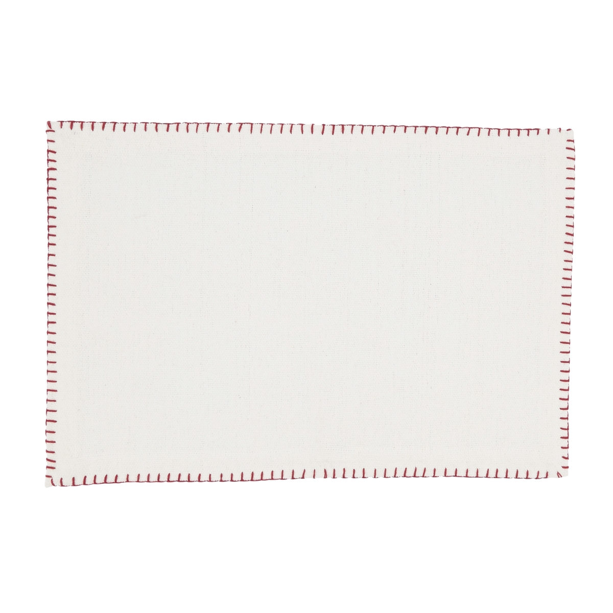 Picture of Saro Lifestyle 793.WR1319B-12 13 x 19 in. Celena Collection Whip Stitched Design Cotton Placemat, White & Red - Set of 12