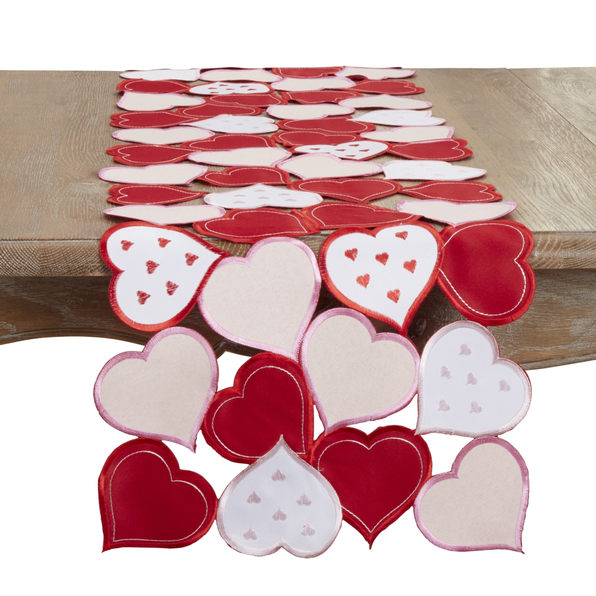 Picture of Saro Lifestyle 2417.R1672B 16 x 72 in. Romantic Hearts Cutout Table Runner, Red