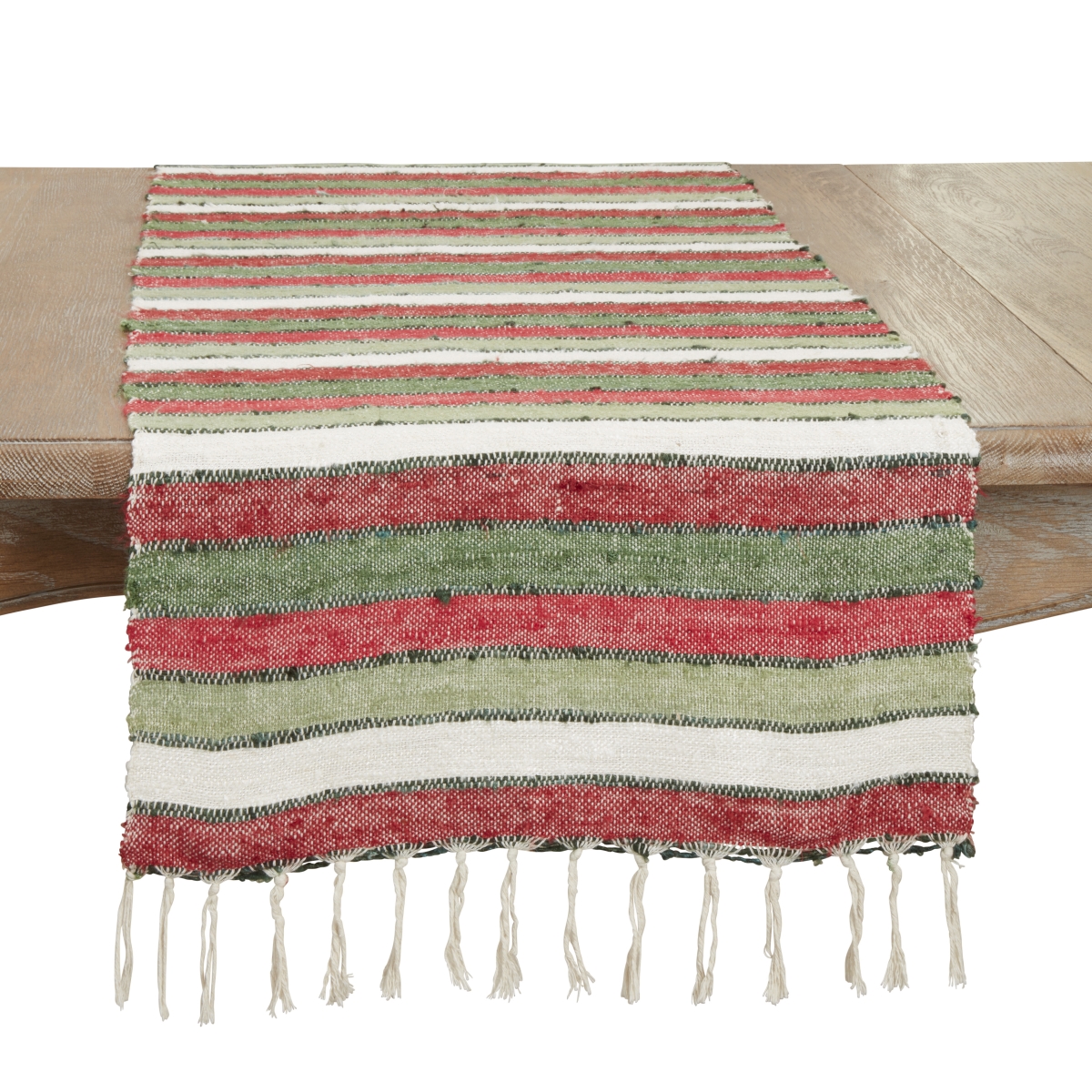 Picture of Saro Lifestyle 2827.RG1672B 16 x 72 in. Wide Striped Table Runner, Red & Green