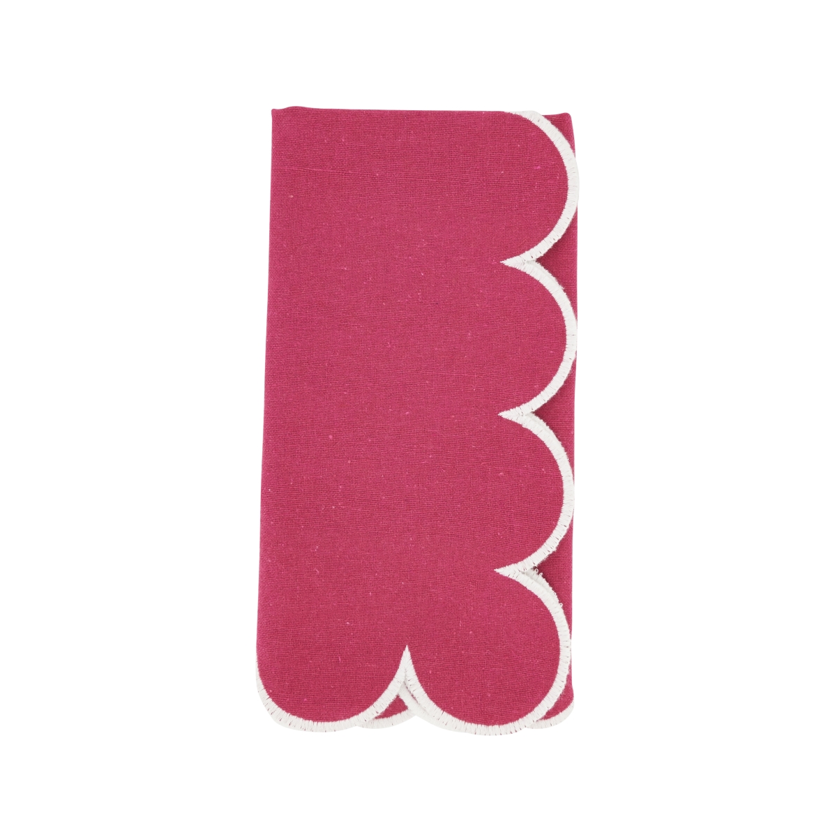 Picture of Saro Lifestyle 8123.FU20S 20 in. Scalloped Hem Napkin, Fuchsia - Set of 4