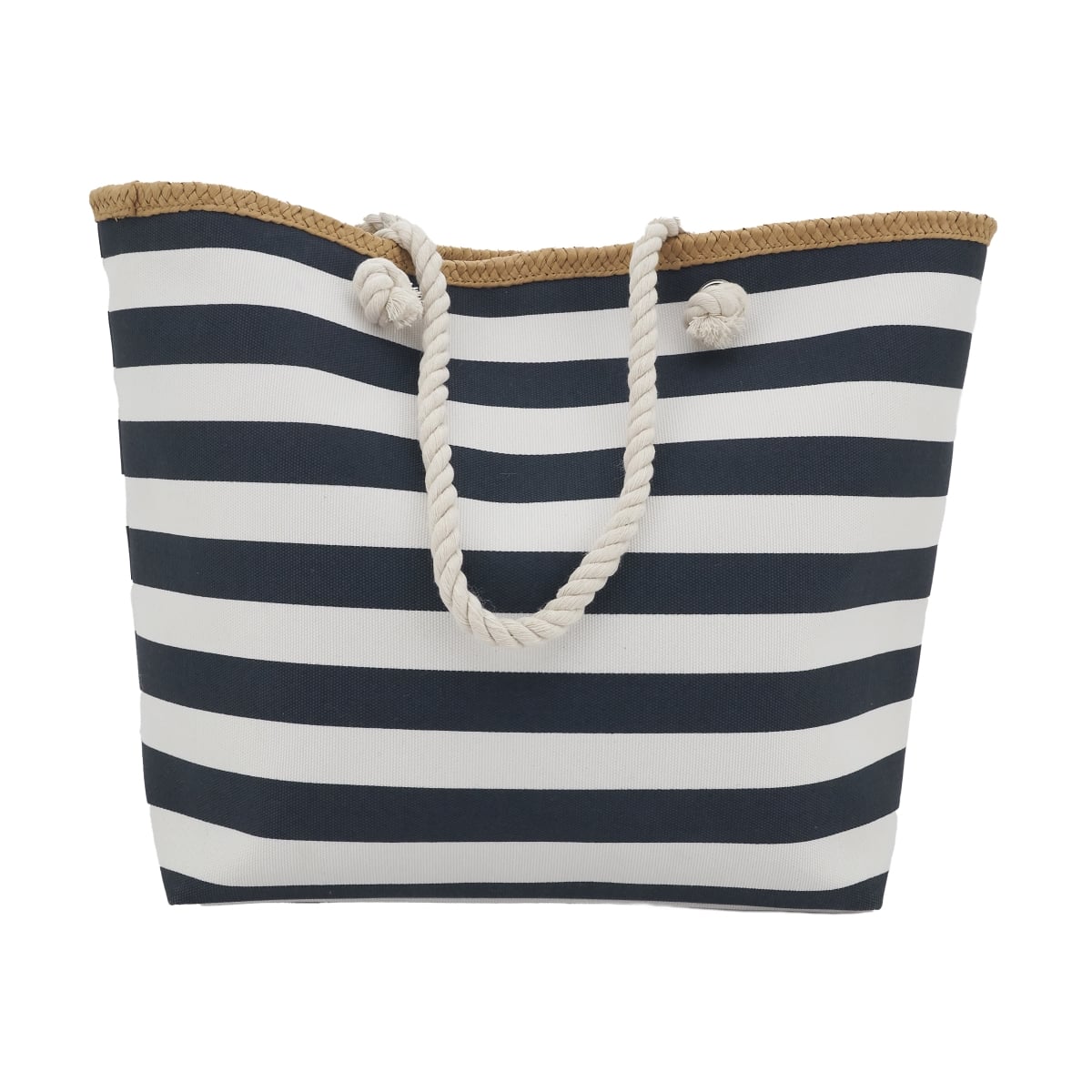 HB239.NB Classic Chic Striped Tote, Navy Blue