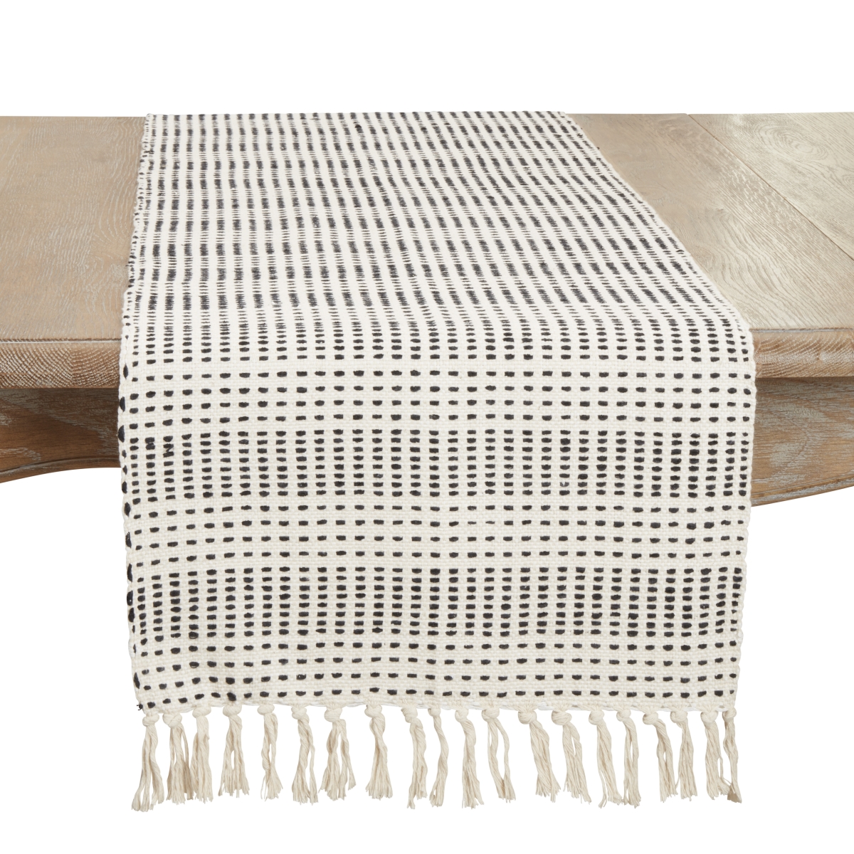 Picture of Saro Lifestyle 2453.N1672B 16 x 72 in. Contemporary Dash Stripe Table Runner, Natural