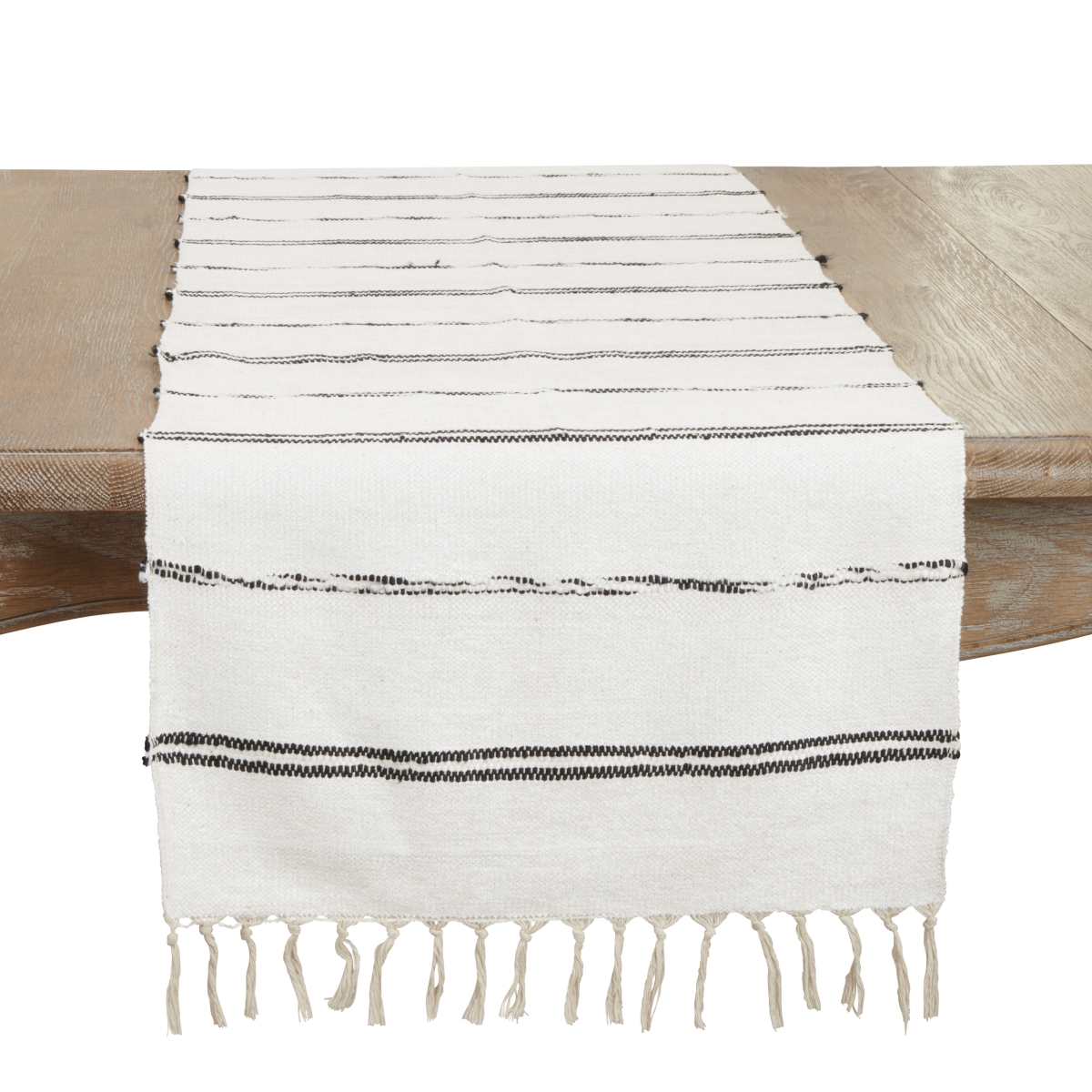 Picture of Saro Lifestyle 9410.N1672B 16 x 72 in. Modern Minimalist Striped Table Runner&#44; Natural