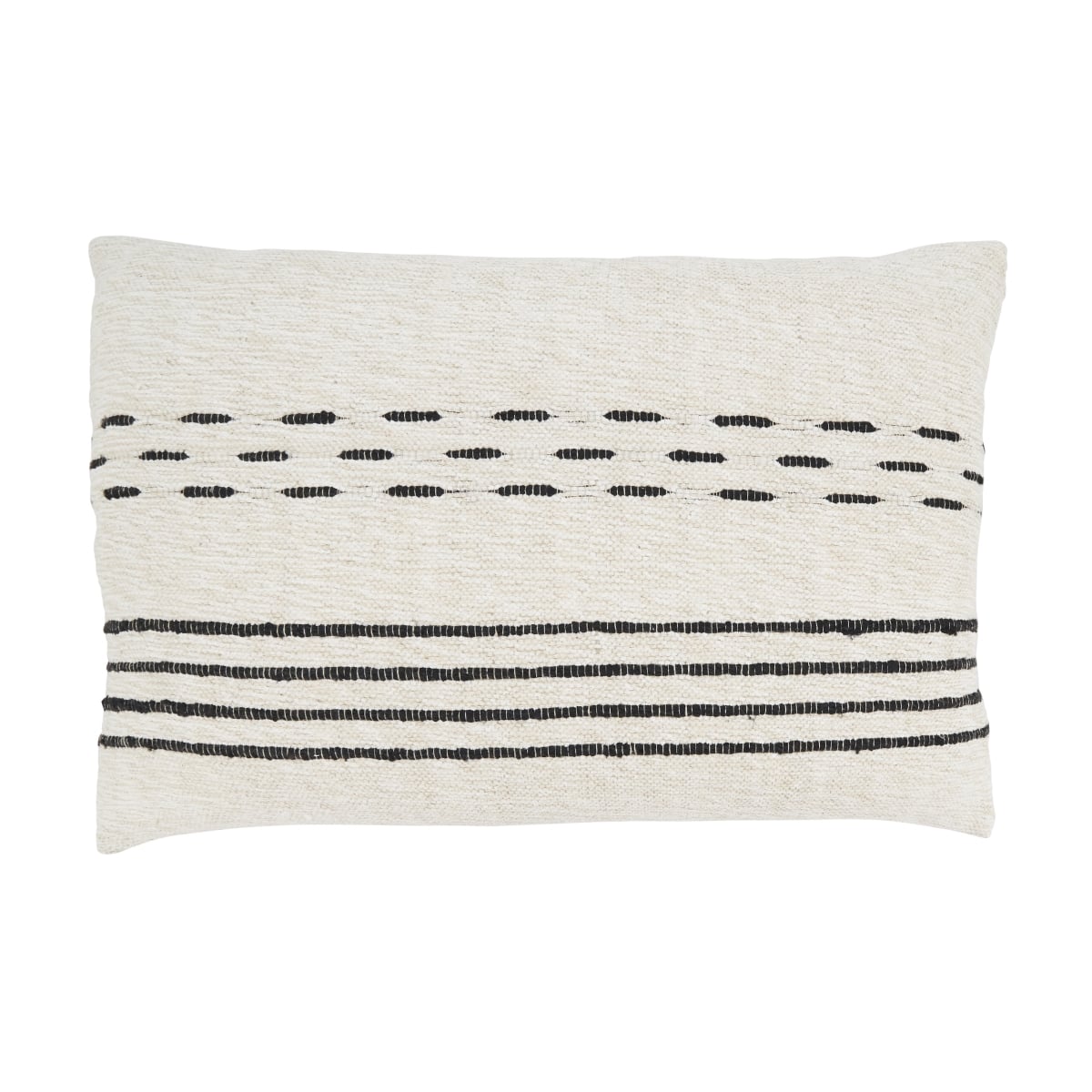 16 x 24 in. Sleek Dash & Stripe Throw Pillow Cover, Natural