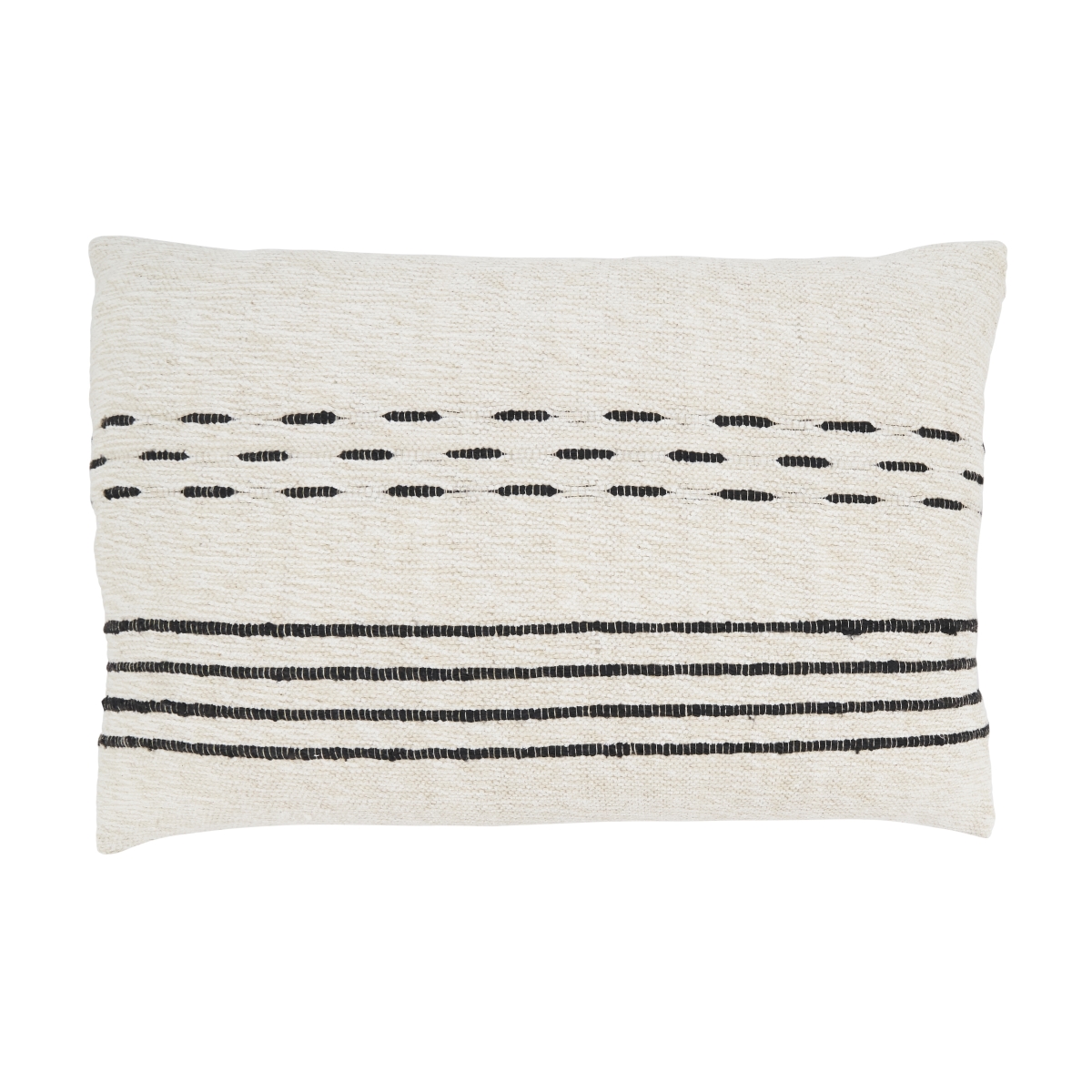 16 x 24 in. Sleek Dash & Stripe Poly Filled Throw Pillow, Natural