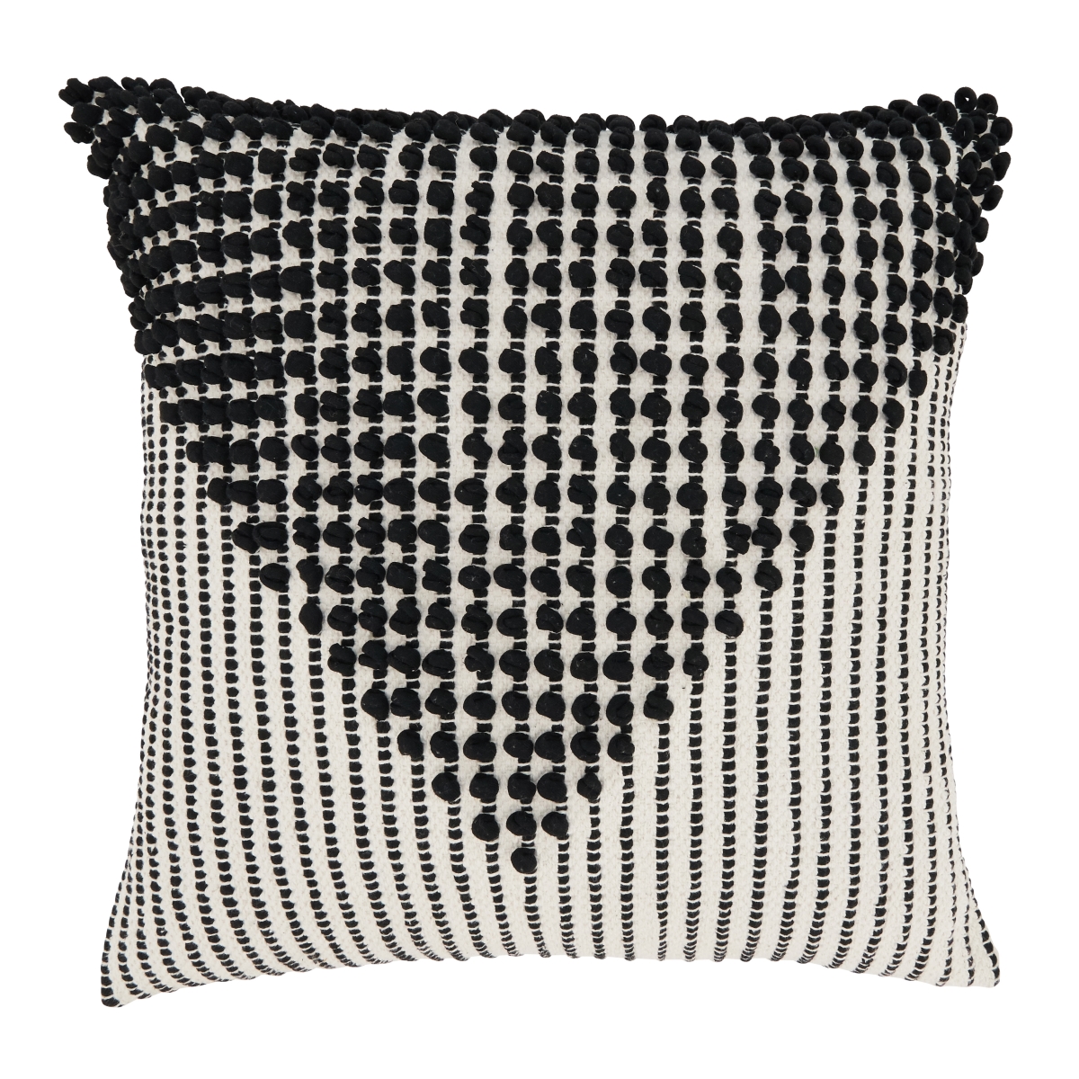 20 in. Woven Diamond Pattern Throw Pillow Cover, Black & White