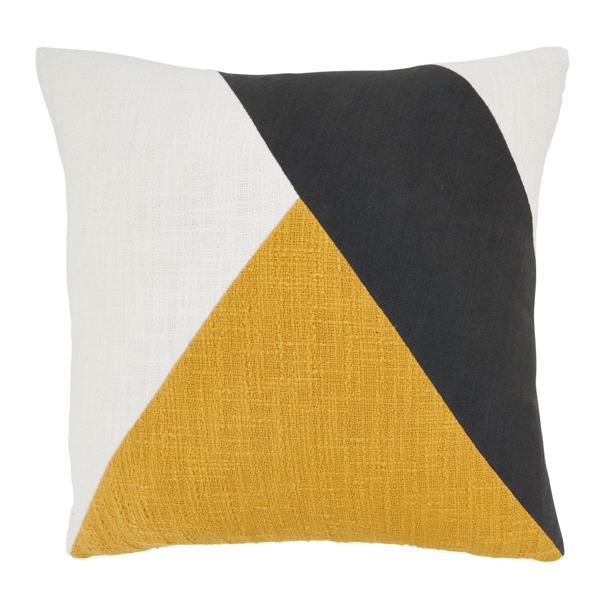 20 in. Geometric Color Burst Poly Filled Throw Pillow, Mustard