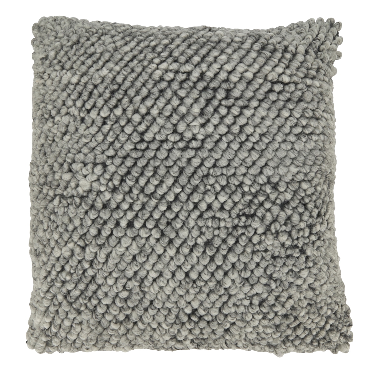 20 in. Outdoor Oasis Tufted Poly Filled Throw Pillow, Grey