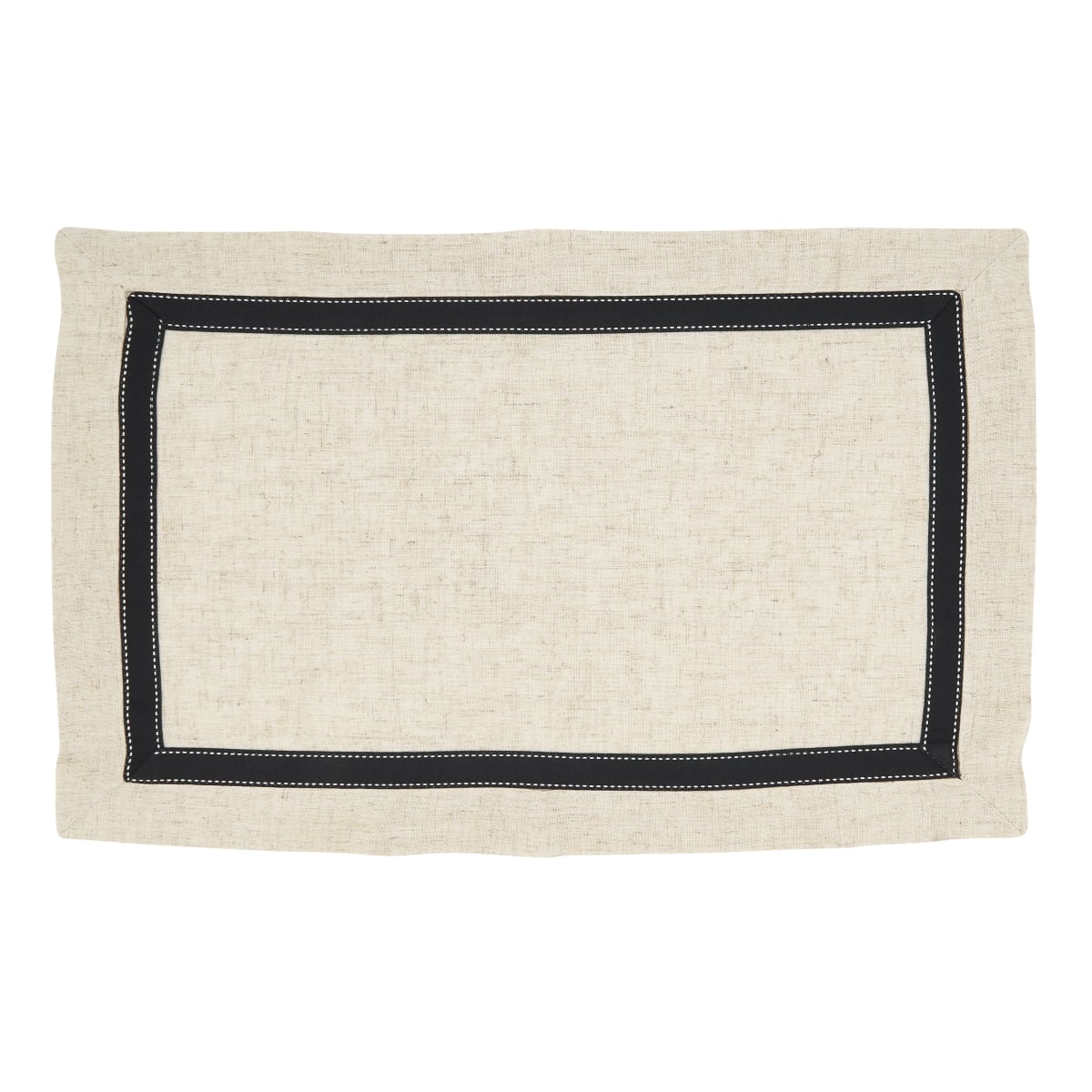 Picture of Saro Lifestyle 3314.BK1420B 14 x 20 in. Grosgrain Accent Placemat, Black - Set of 4