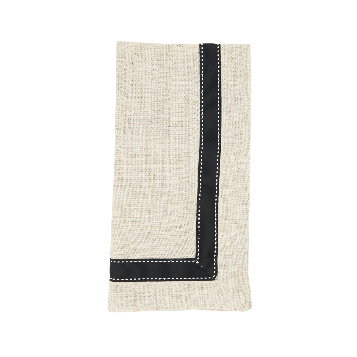 Picture of Saro Lifestyle 3314.BK20S 20 in. Grosgrain Accent Napkin, Black - Set of 4