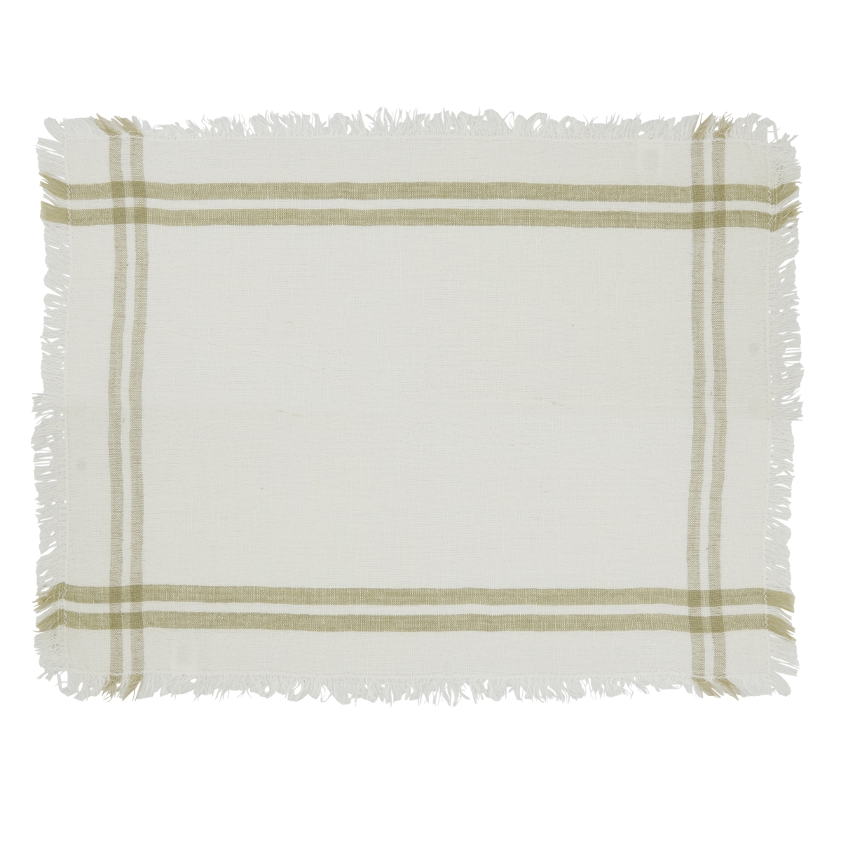 Picture of Saro Lifestyle 6605.N1319B 13 x 19 in. Trendy Fringed Stripe Placemat, Natural - Set of 4