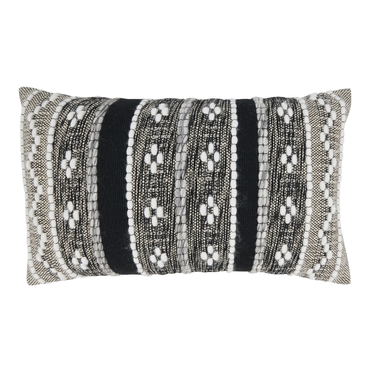 14 x 23 in. Crafted Multi-Pattern Poly Filled Throw Pillow, Black