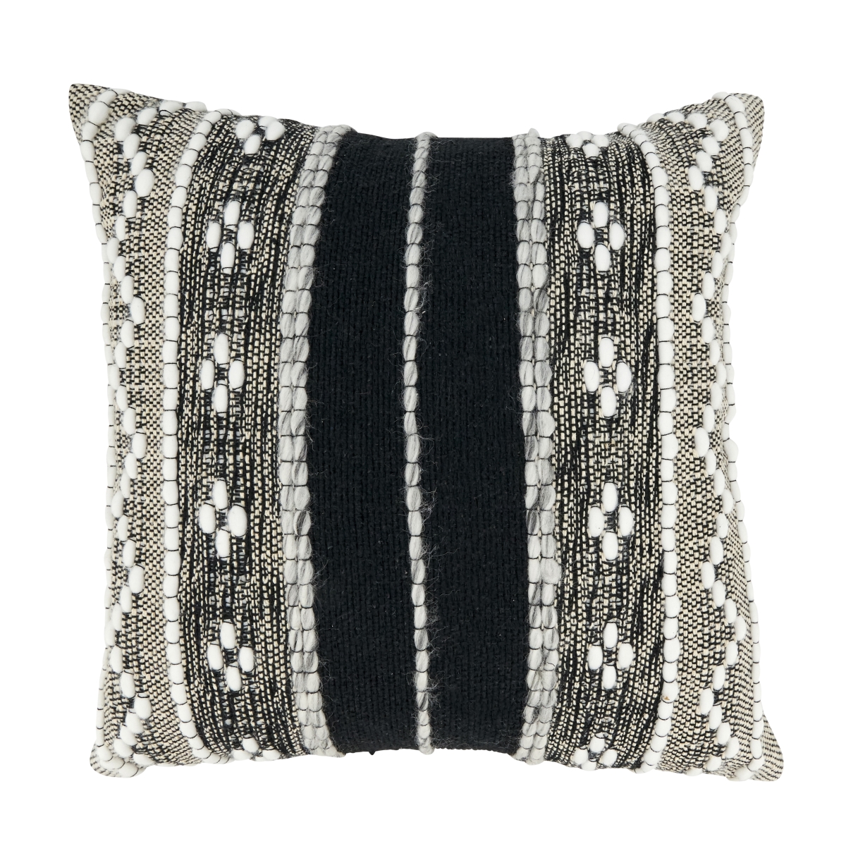 18 in. Crafted Multi-Pattern Poly Filled Throw Pillow, Black