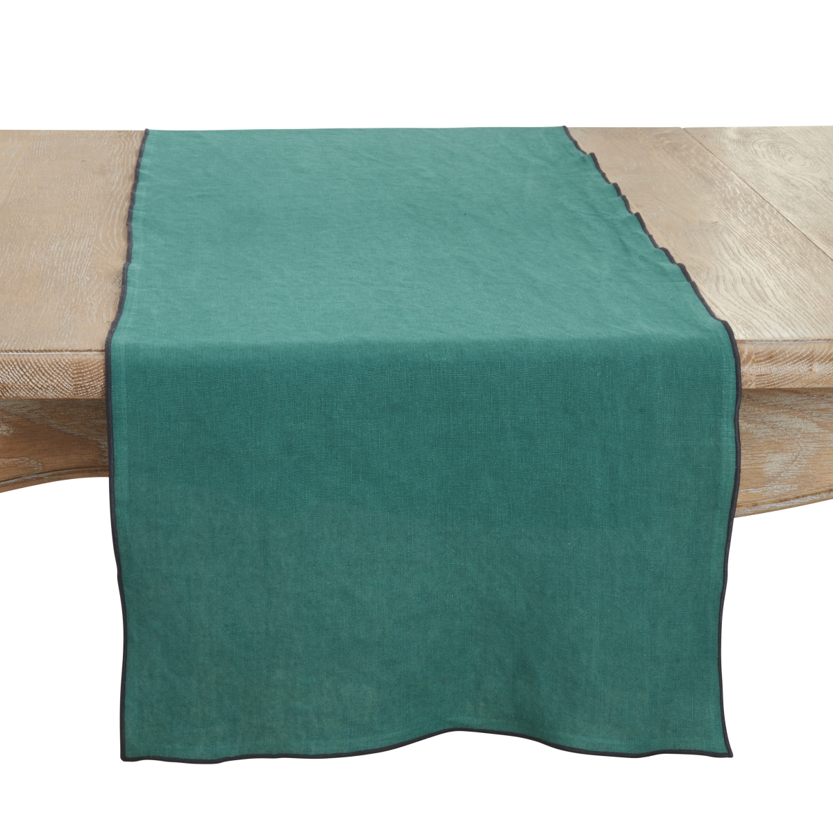 Picture of Saro Lifestyle 1753.JG1672B 16 x 72 in. Sto ashed Stitched Edge Table Runner, Jasper Green