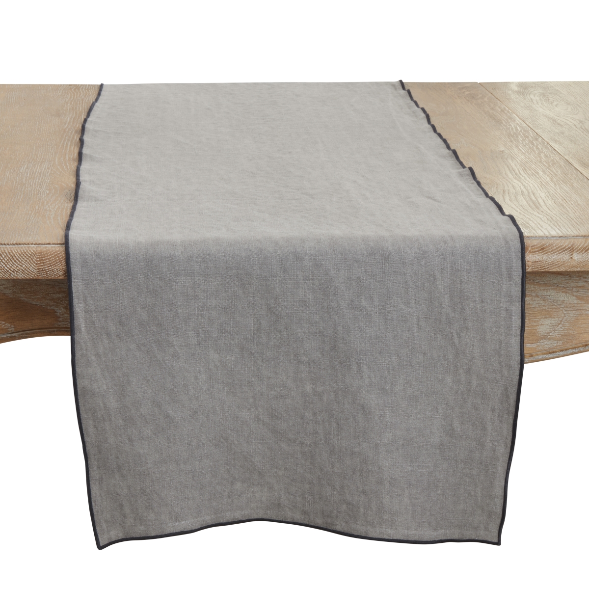 Picture of Saro Lifestyle 1753.ST1672B 16 x 72 in. Sto ashed Stitched Edge Table Runner, Slate