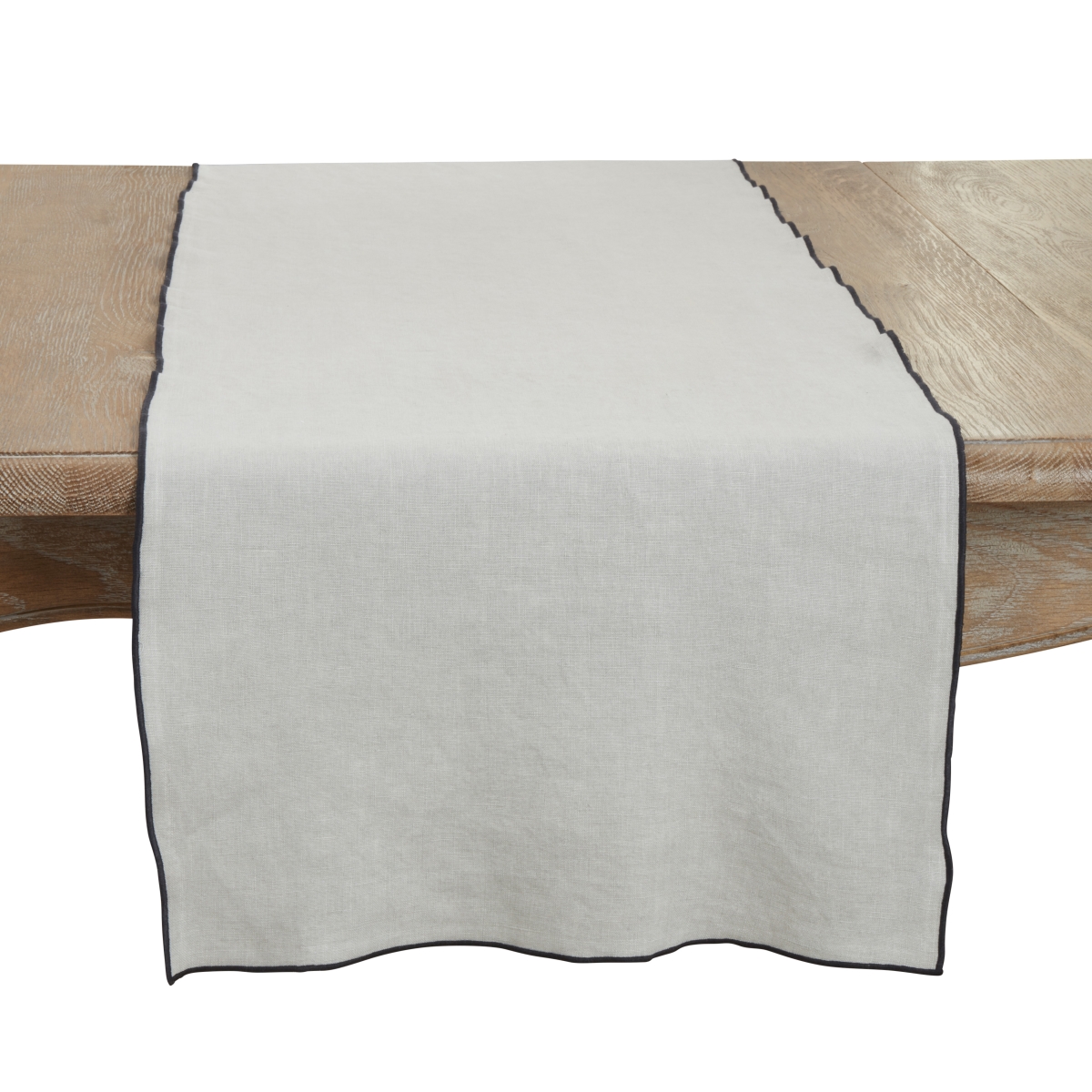 Picture of Saro Lifestyle 1753.BG1672B 16 x 72 in. Sto ashed Stitched Edge Table Runner, Blue & Grey
