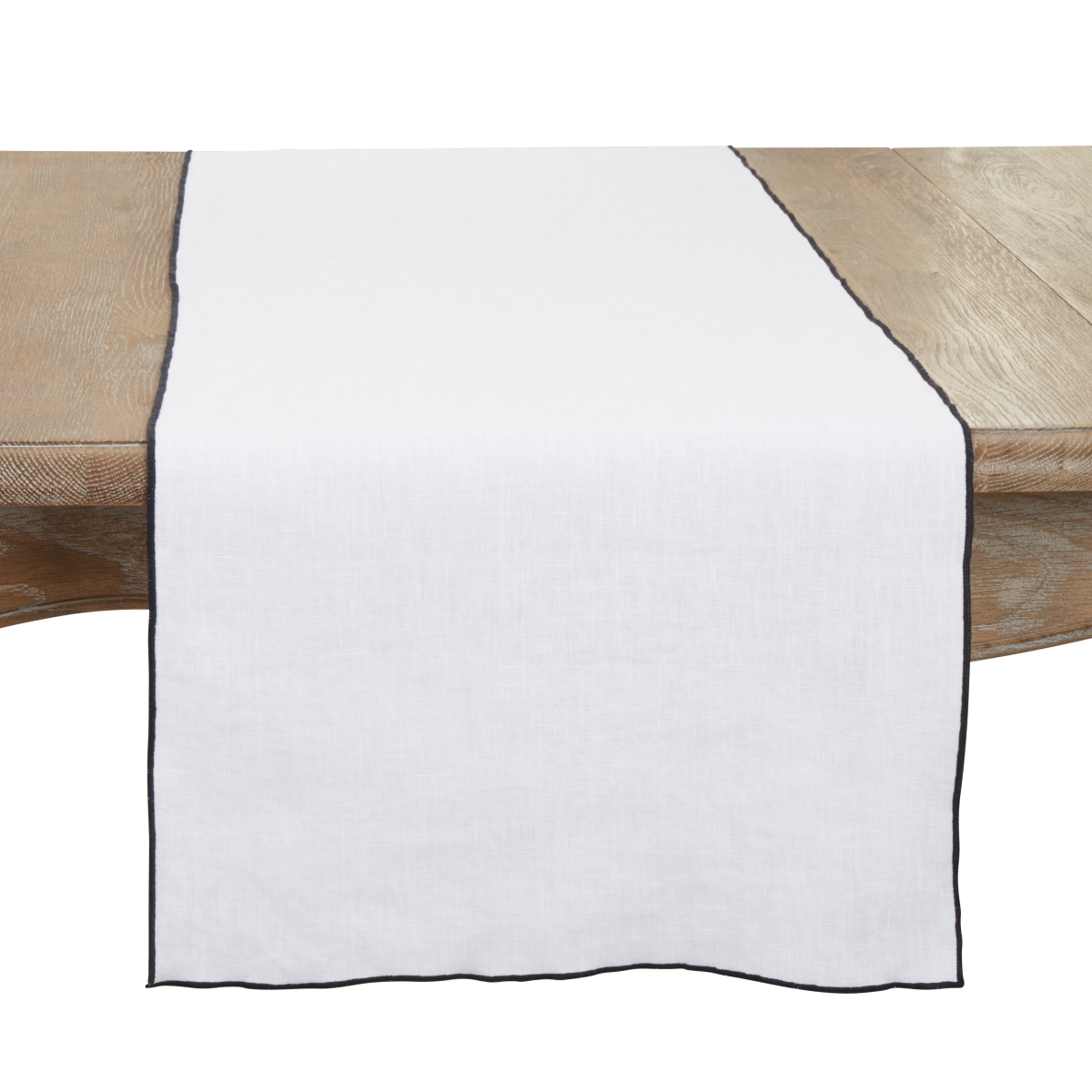 Picture of Saro Lifestyle 1753.BK1672B 16 x 72 in. Sto ashed Stitched Edge Table Runner, Black