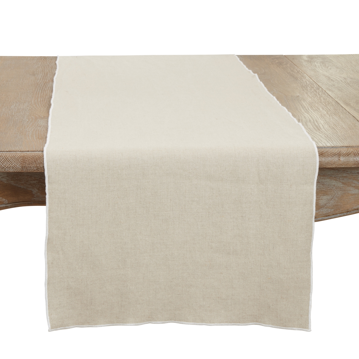 Picture of Saro Lifestyle 1753.N1672B 16 x 72 in. Sto ashed Stitched Edge Table Runner, Natural