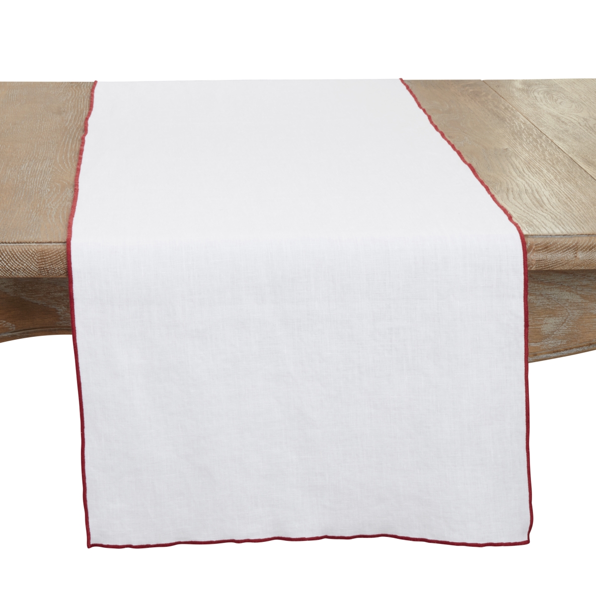 Picture of Saro Lifestyle 1753.R1672B 16 x 72 in. Sto ashed Stitched Edge Table Runner, Red