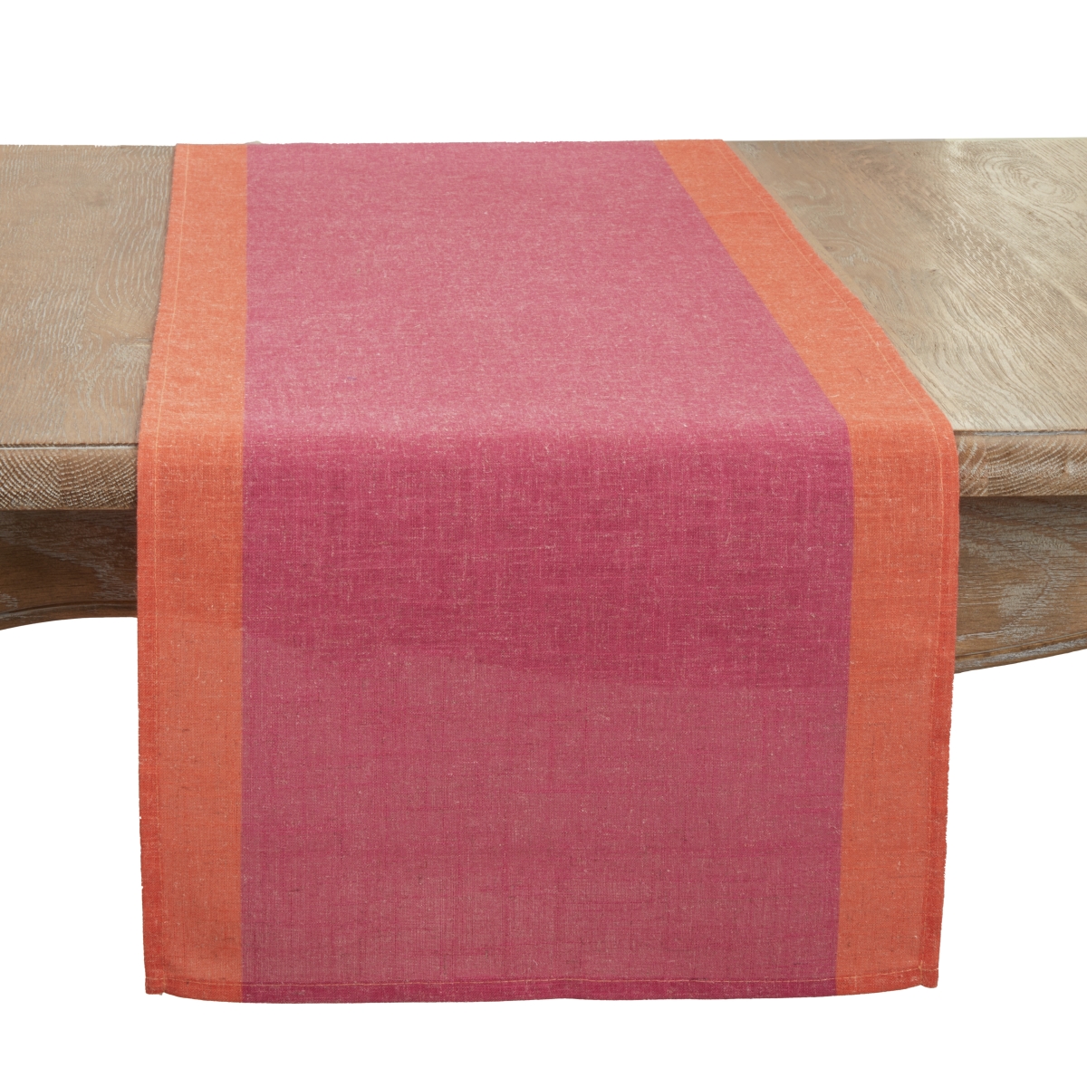Picture of Saro Lifestyle 1937.FU1672B 16 x 72 in. Color-Blocked Edge Table Runner, Fuchsia