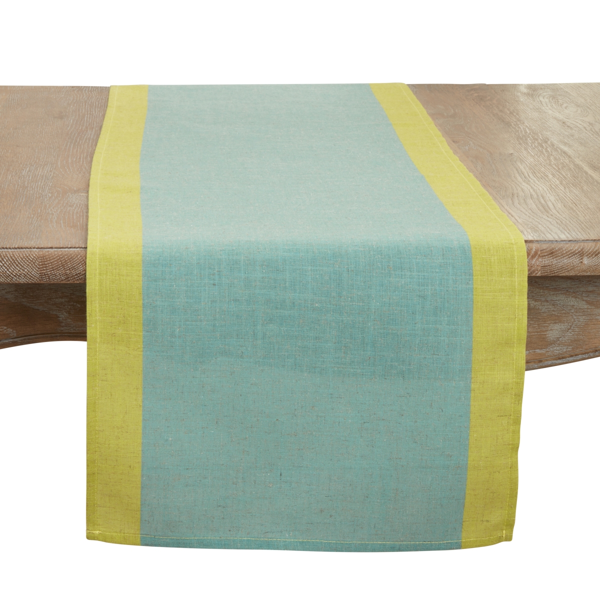 Picture of Saro Lifestyle 5217.SE1672B 16 x 72 in. Multicolored Band Table Runner, Sea Green