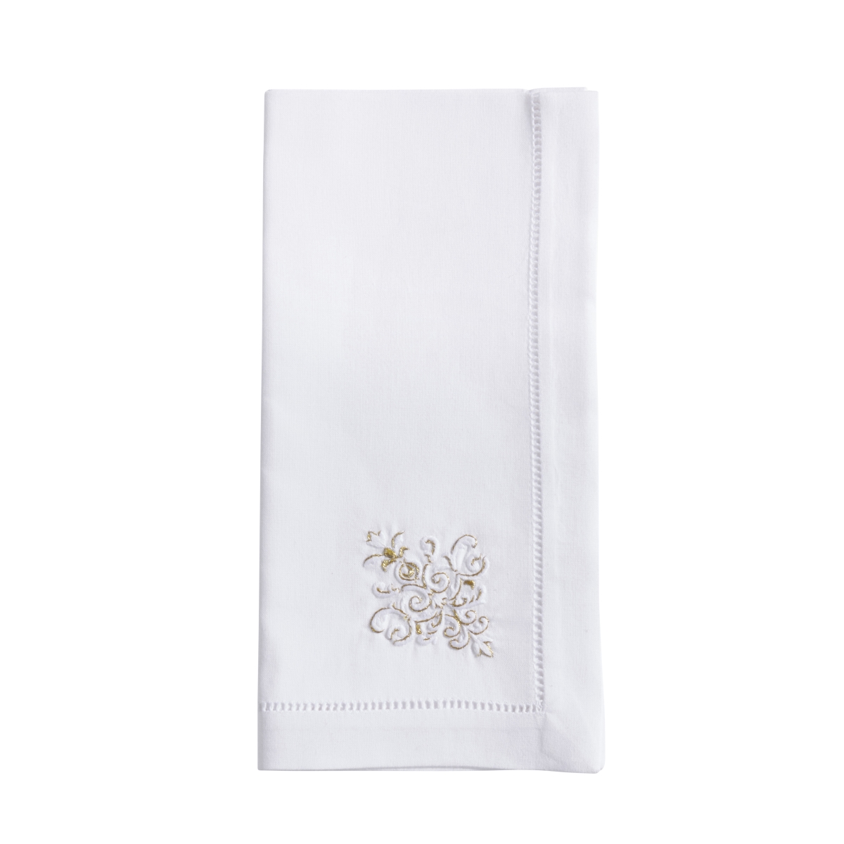 Picture of Saro Lifestyle NM204.W20S 20 in. Festive Holiday Ornament Embroidered Napkin&#44; White - Set of 6