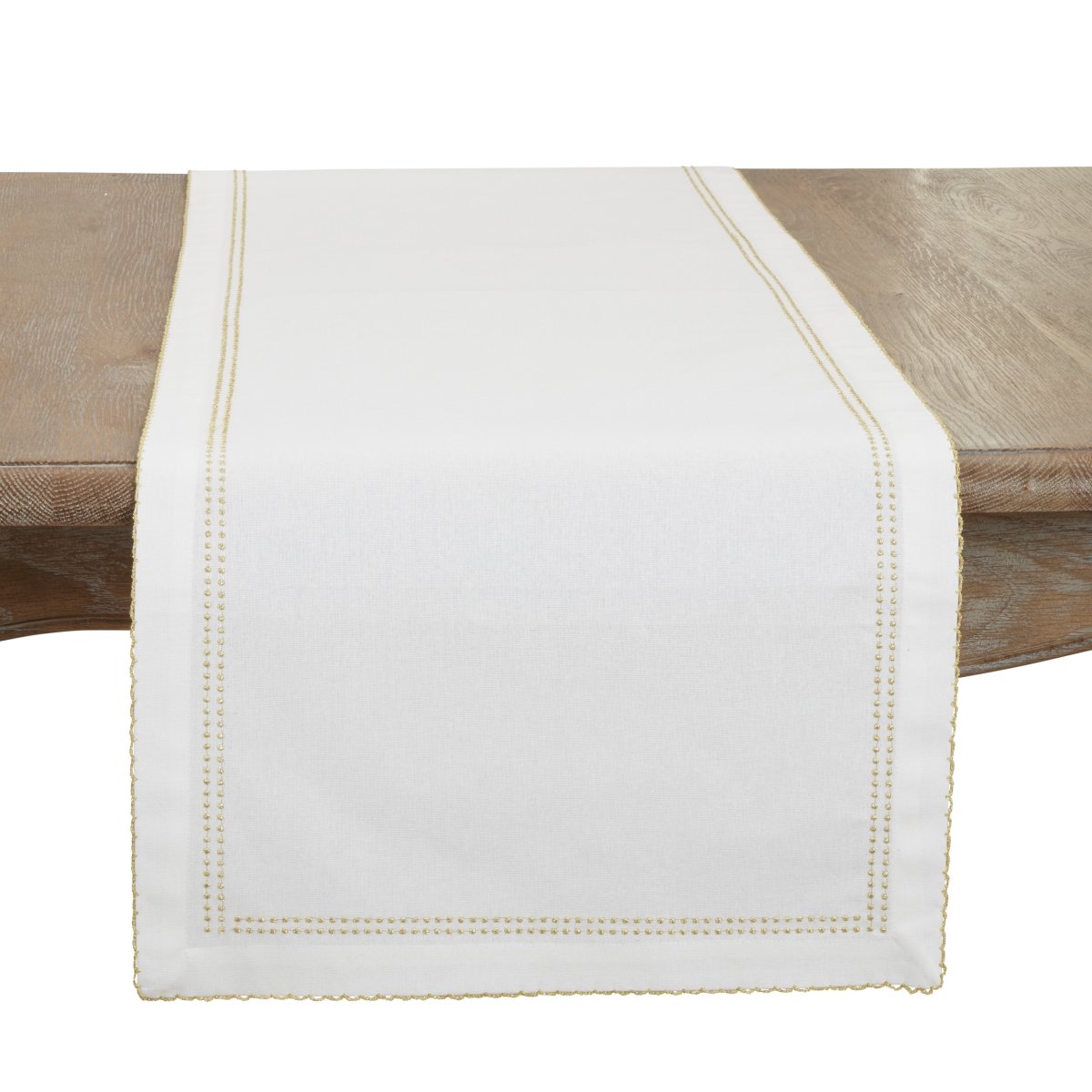 Picture of Saro Lifestyle 1187.GL1672B 16 x 72 in. Detailed Edge Embroidery Table Runner, Gold
