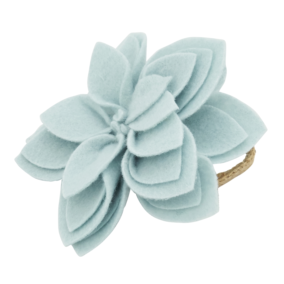 Picture of Saro Lifestyle NR095.A Felt Blossom Napkin Ring, Aqua - Set of 4