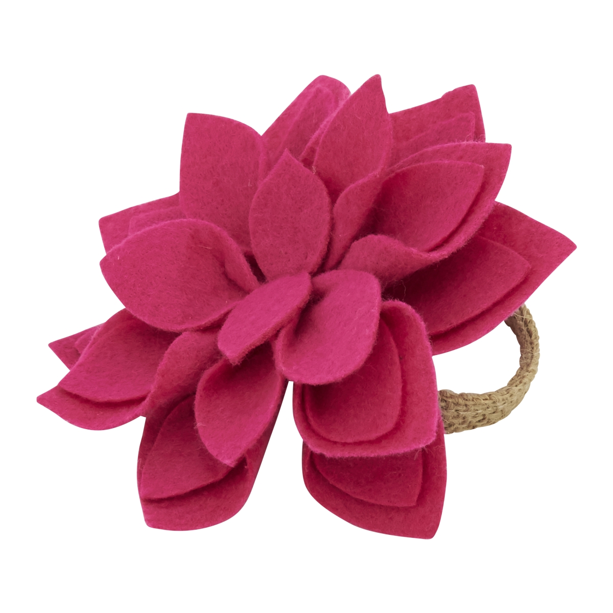 Picture of Saro Lifestyle NR095.FU Felt Blossom Napkin Ring, Fuchsia - Set of 4
