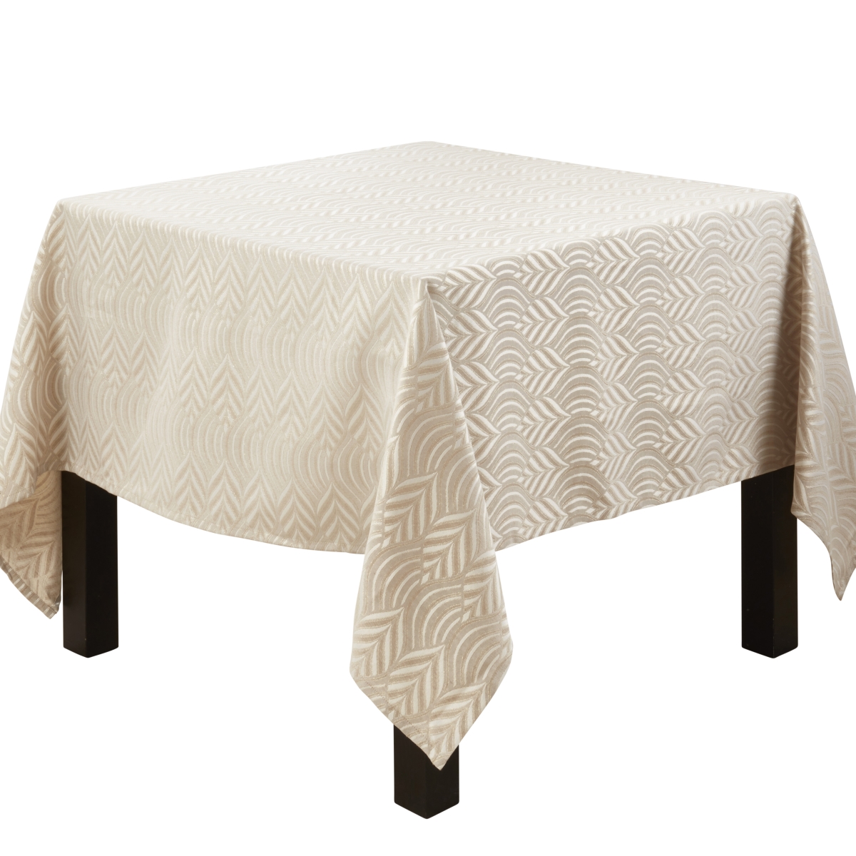 Picture of Saro Lifestyle 4262.CH72S 72 in. Exquisite Jacquard Design Tablecloth, Champagne