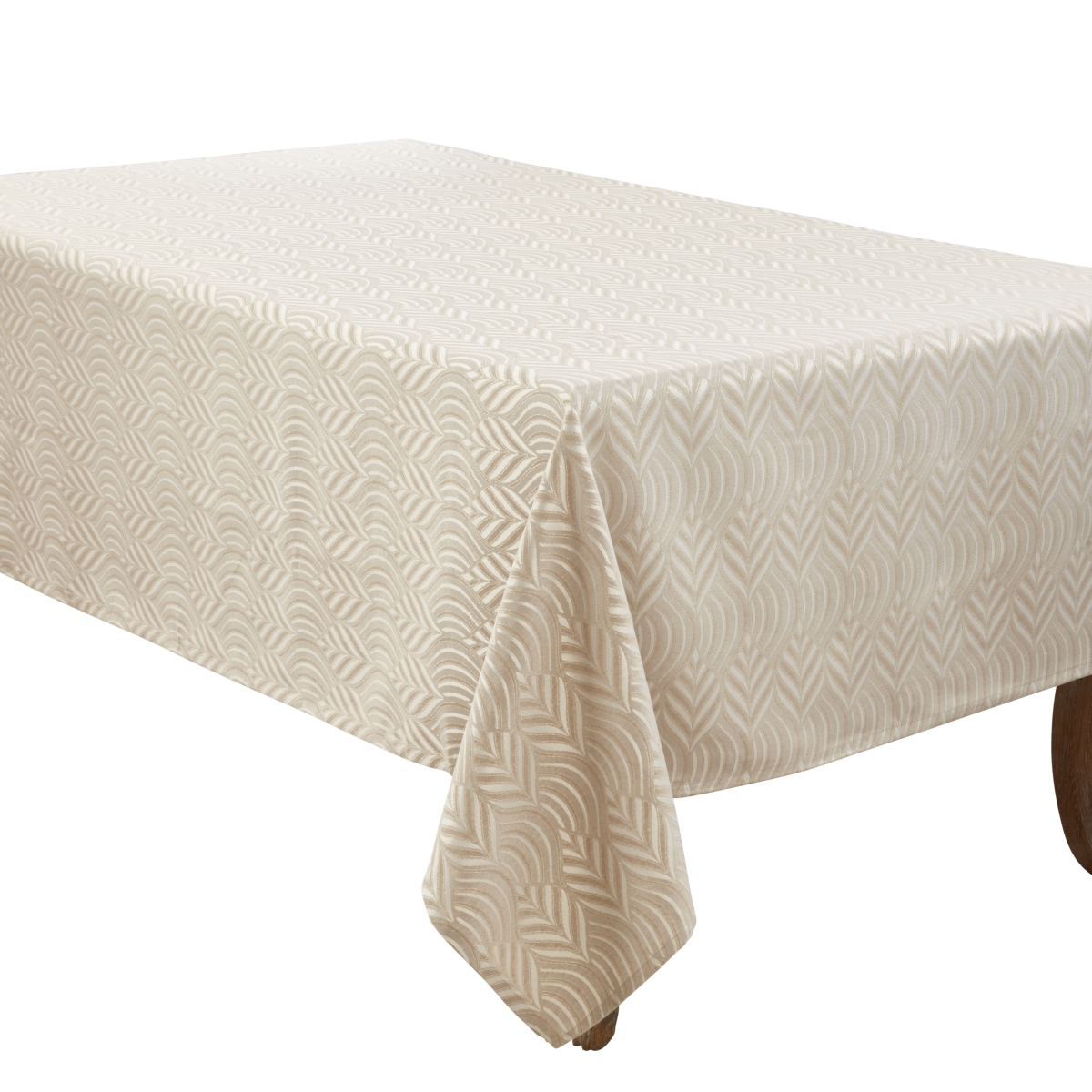 Picture of Saro Lifestyle 4262.CH7290B 72 x 90 in. Exquisite Jacquard Design Tablecloth, Champagne