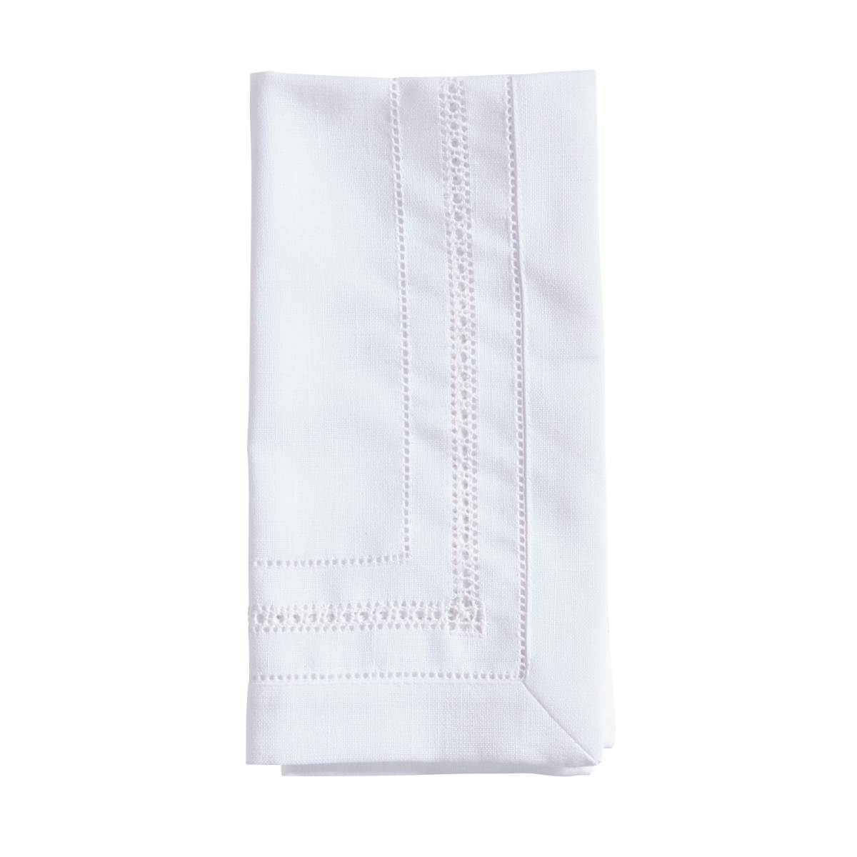 Picture of Saro Lifestyle 6001.W20S 20 in. Traditional Hemstitch Dinner Napkin, White - Set of 12
