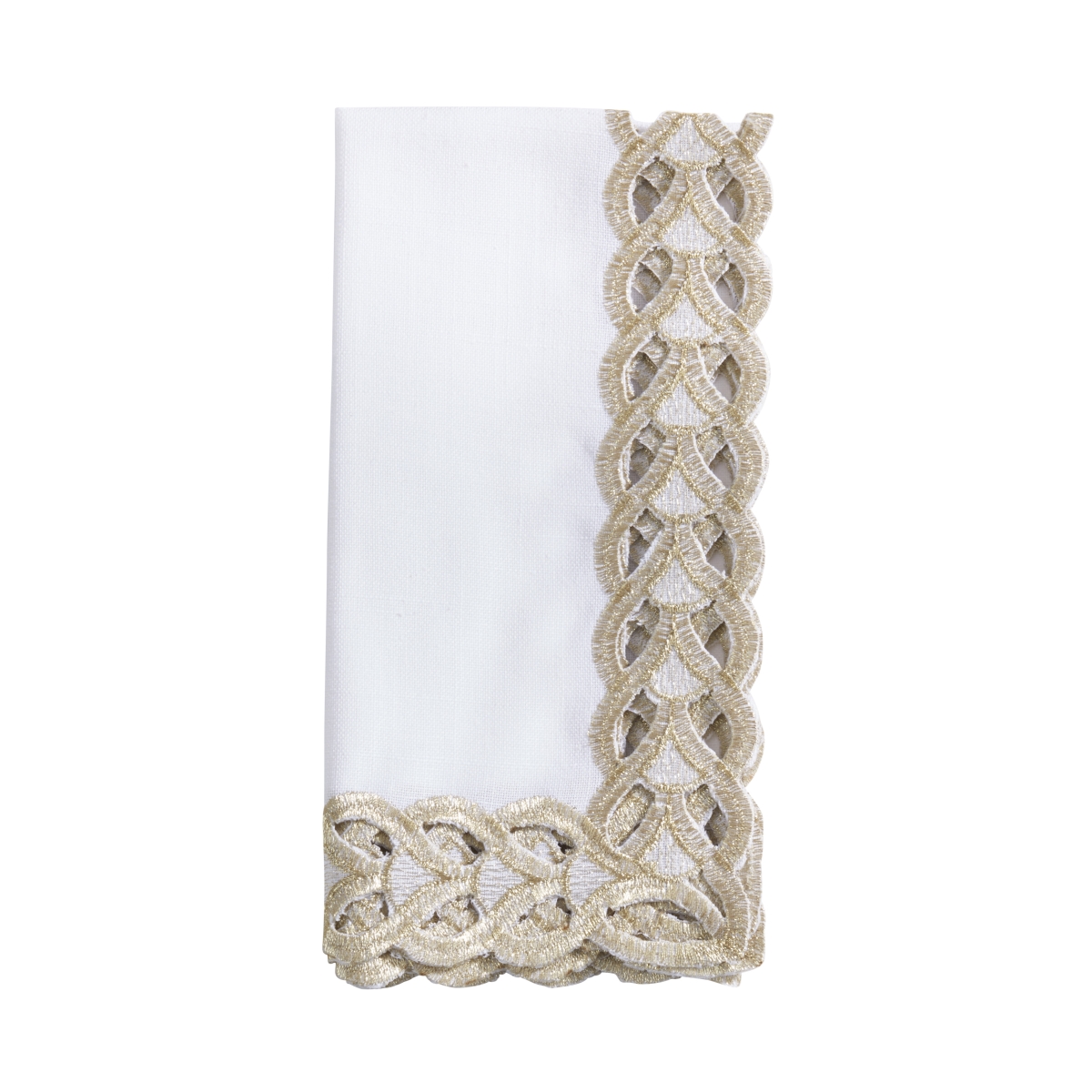 Picture of Saro Lifestyle 1037.GL20S 20 in. Braided Bliss Border Napkin, Gold - Set of 4