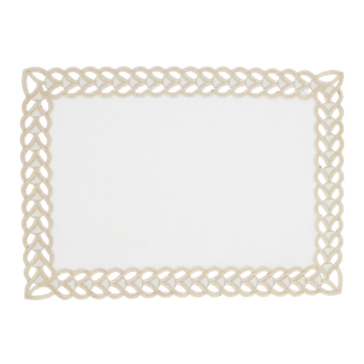Picture of Saro Lifestyle 1037.GL1420B 14 x 20 in. Braided Bliss Border Placemat, Gold - Set of 4