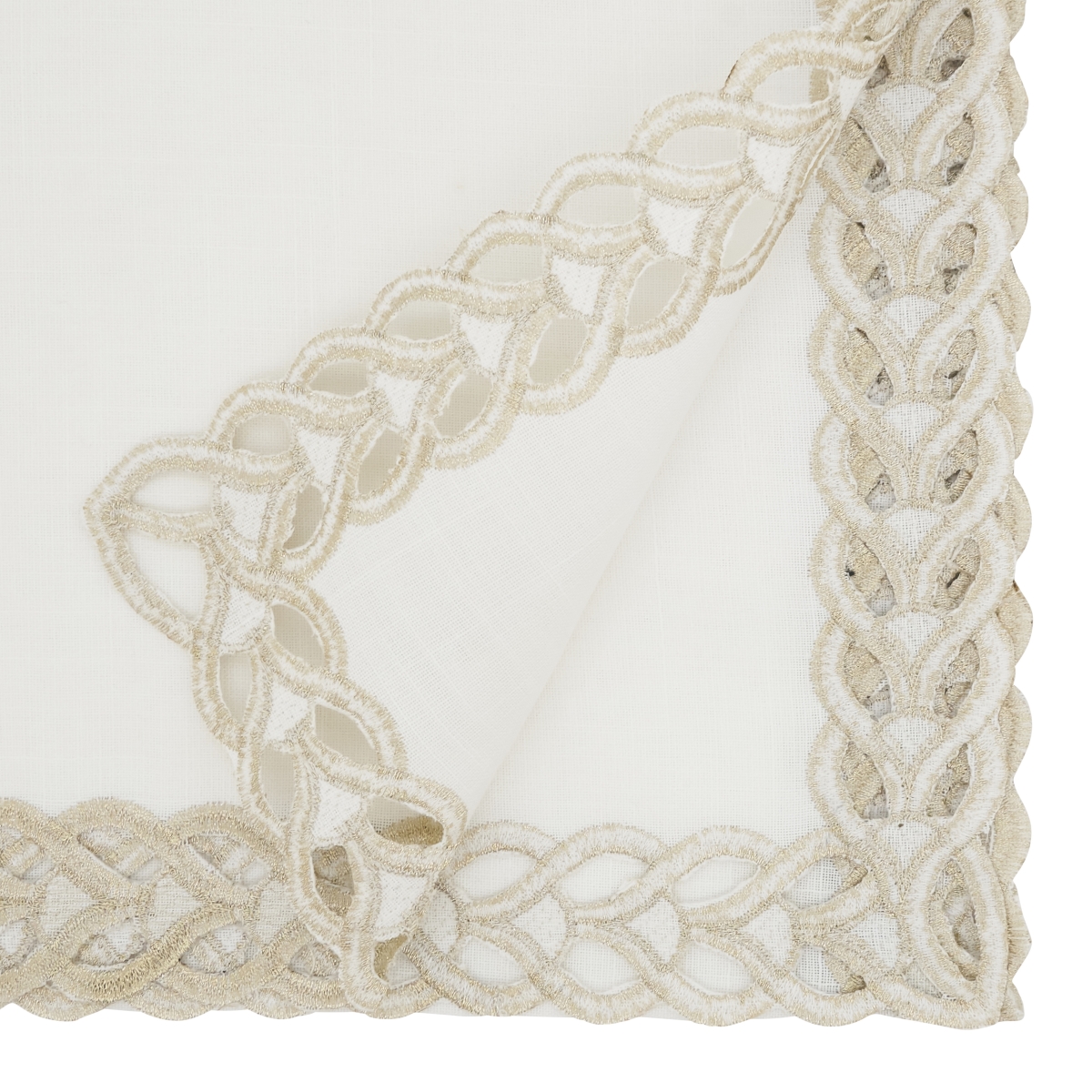 Picture of Saro Lifestyle 1037.GL1672B 16 x 72 in. Braided Bliss Border Table Runner, Gold