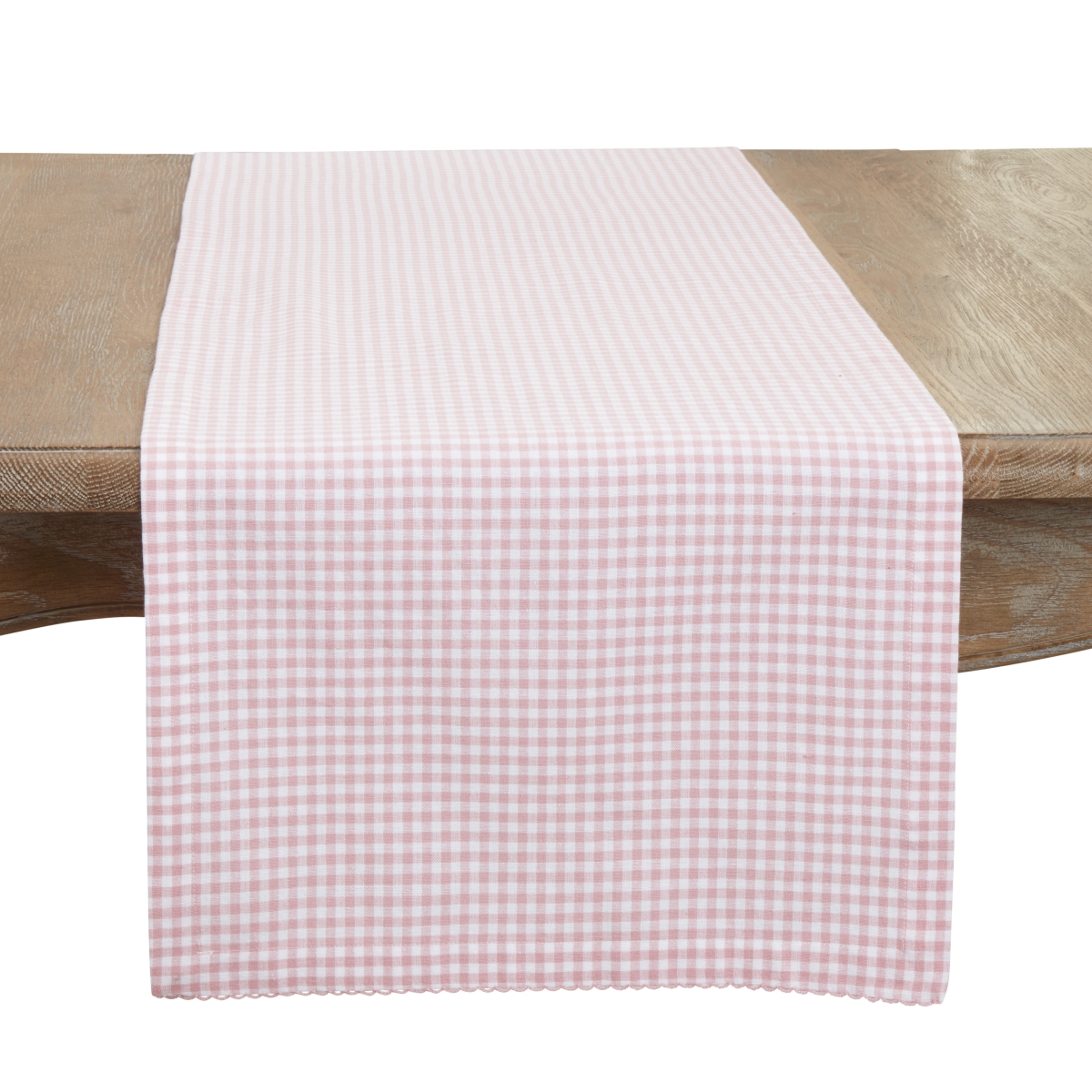 Picture of Saro Lifestyle 9201.P1672B 16 x 72 in. Traditional Gingham Table Runner&#44; Pink