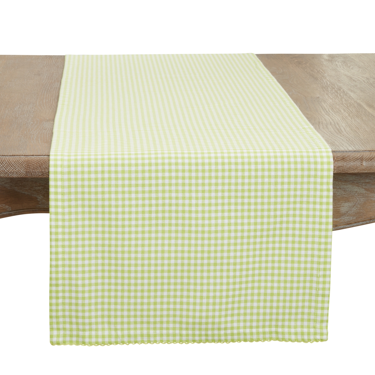 Picture of Saro Lifestyle 9201.G1672B 16 x 72 in. Traditional Gingham Table Runner, Green