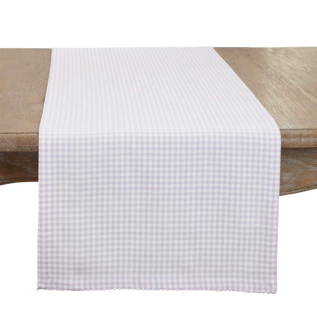 Picture of Saro Lifestyle 9201.PU1672B 16 x 72 in. Traditional Gingham Table Runner&#44; Purple