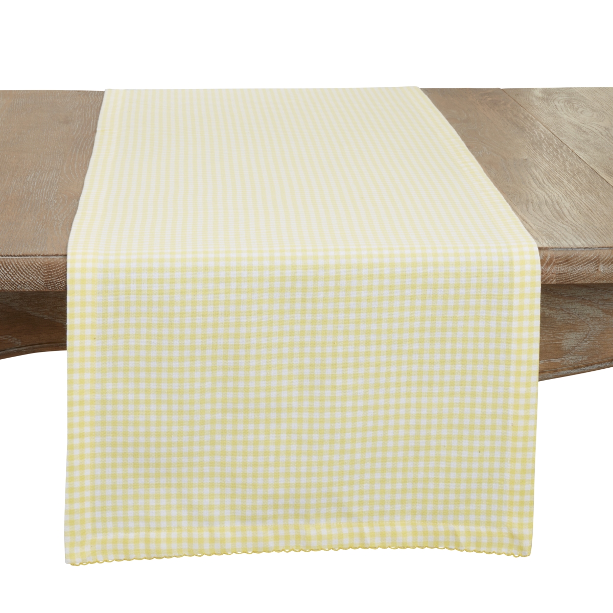 Picture of Saro Lifestyle 9201.Y1672B 16 x 72 in. Traditional Gingham Table Runner&#44; Yellow