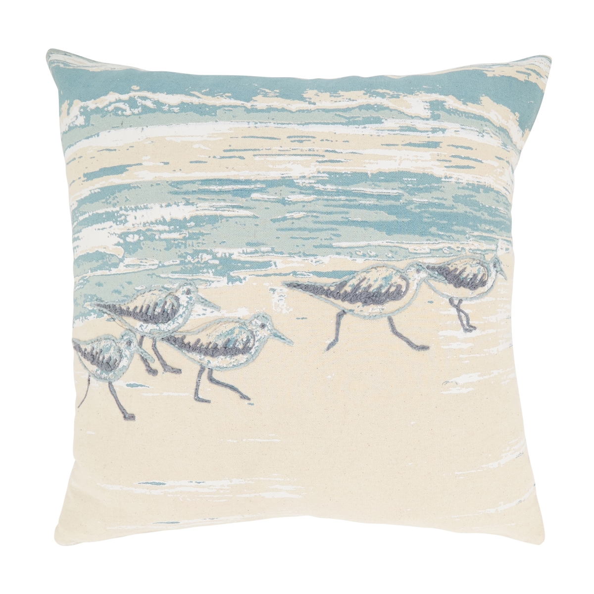 6549.BL20SC 20 in. Seaside Harmony Sanderling Throw Pillow Cover, Blue