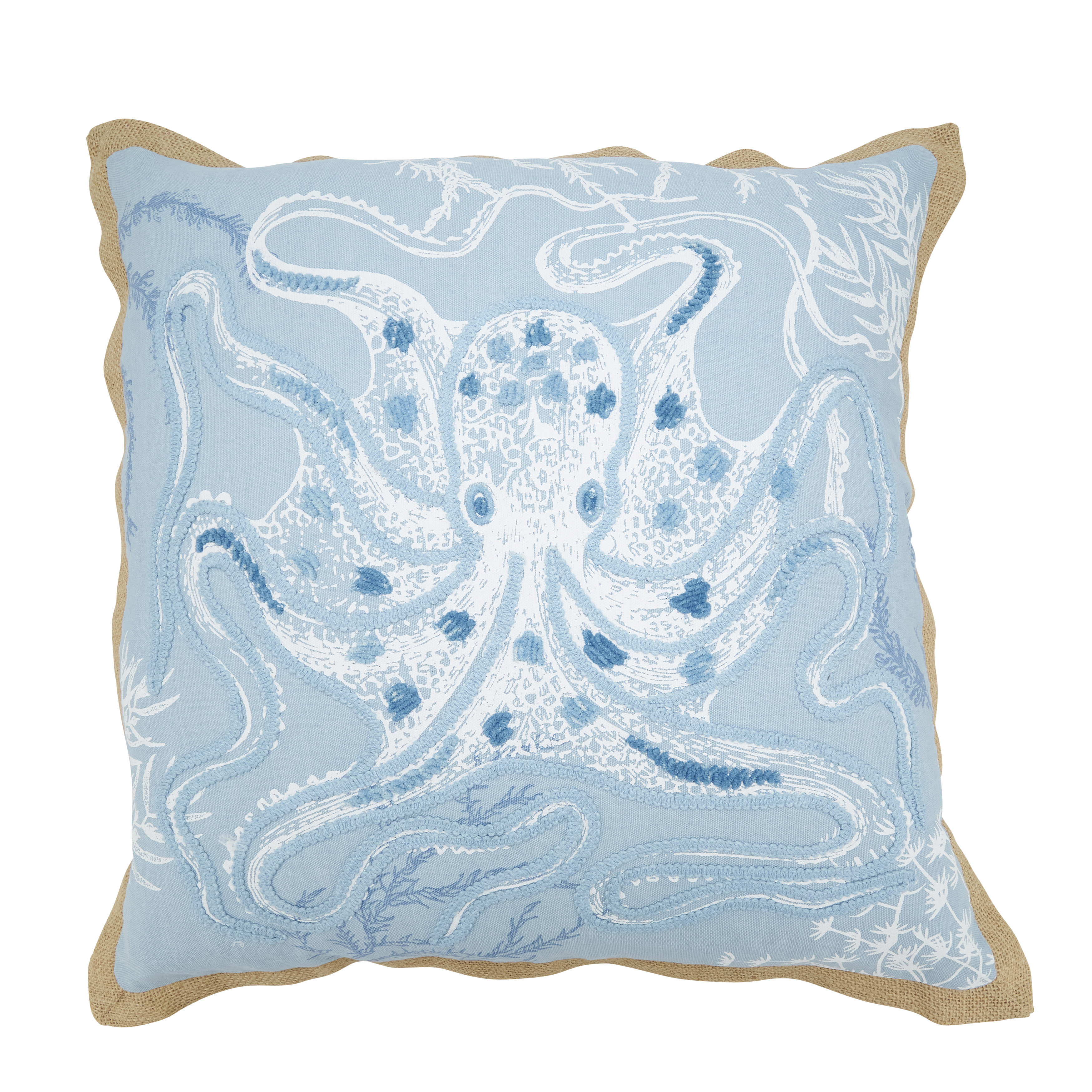 6563.BL20SD 20 in. Oceanic Octo-Hug Down Filled Throw Pillow, Blue